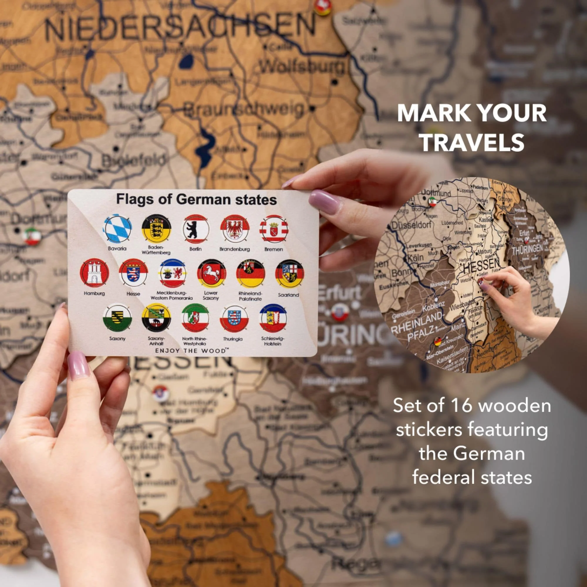 3D Germany Wooden Map Multicolor - Image 11