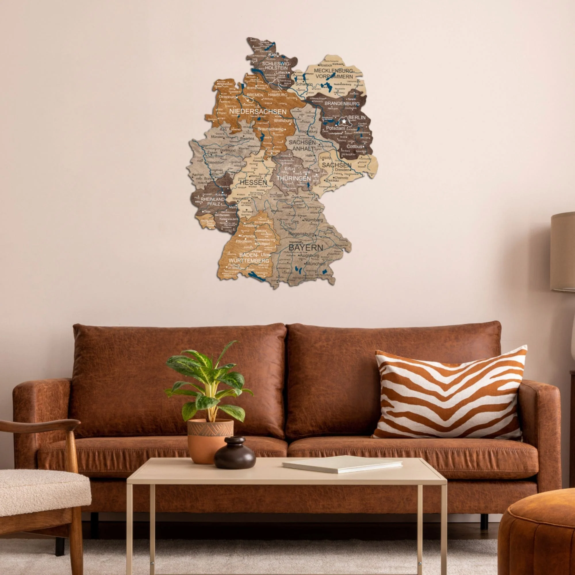 3D Germany Wooden Map Multicolor - Image 8