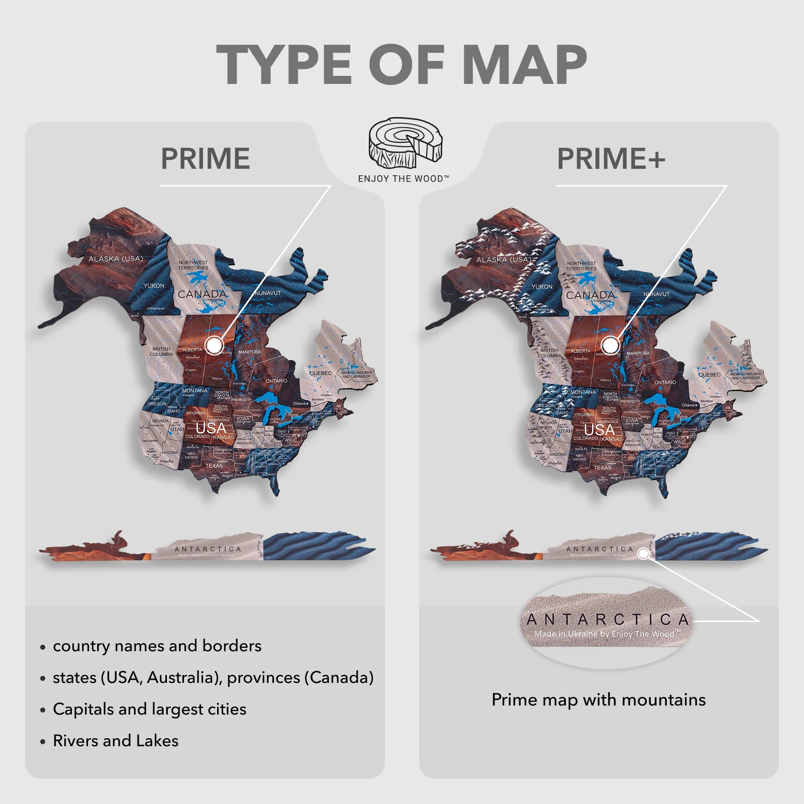 3D LED / LUMINOUS Wooden World Map 3.0 Duna - Image 7