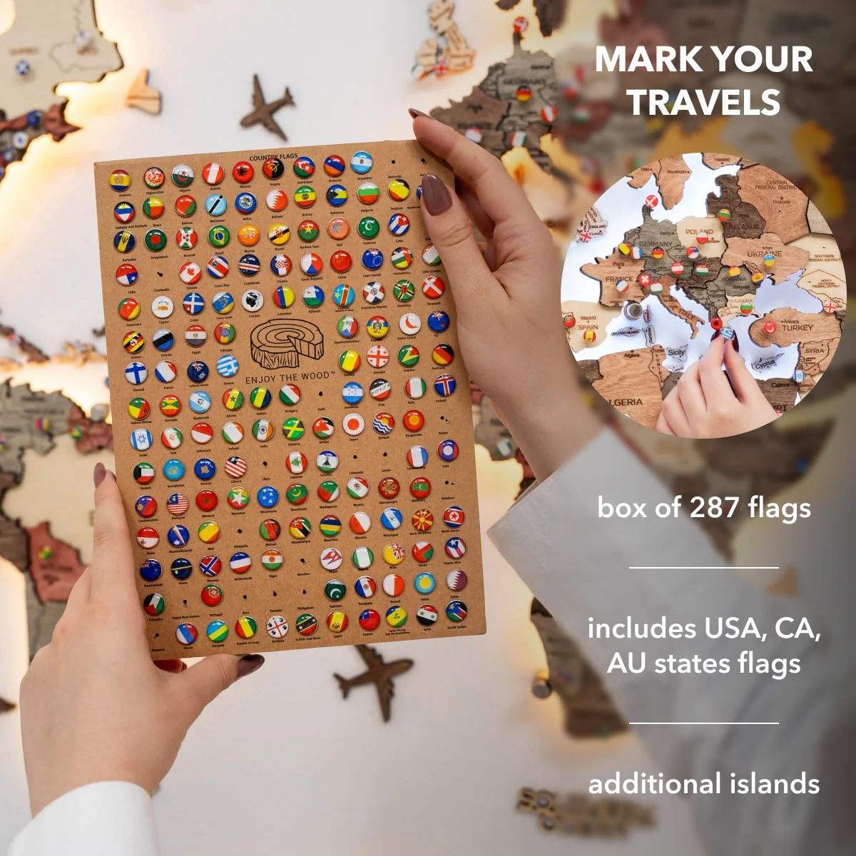 3D LED Wooden World Map 3.0 Fusion - Image 19