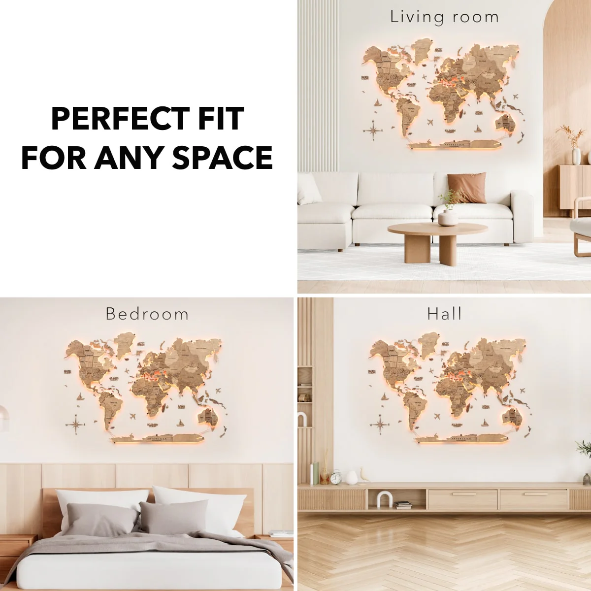 3D LED Wooden World Map 3.0 Terra - Image 12