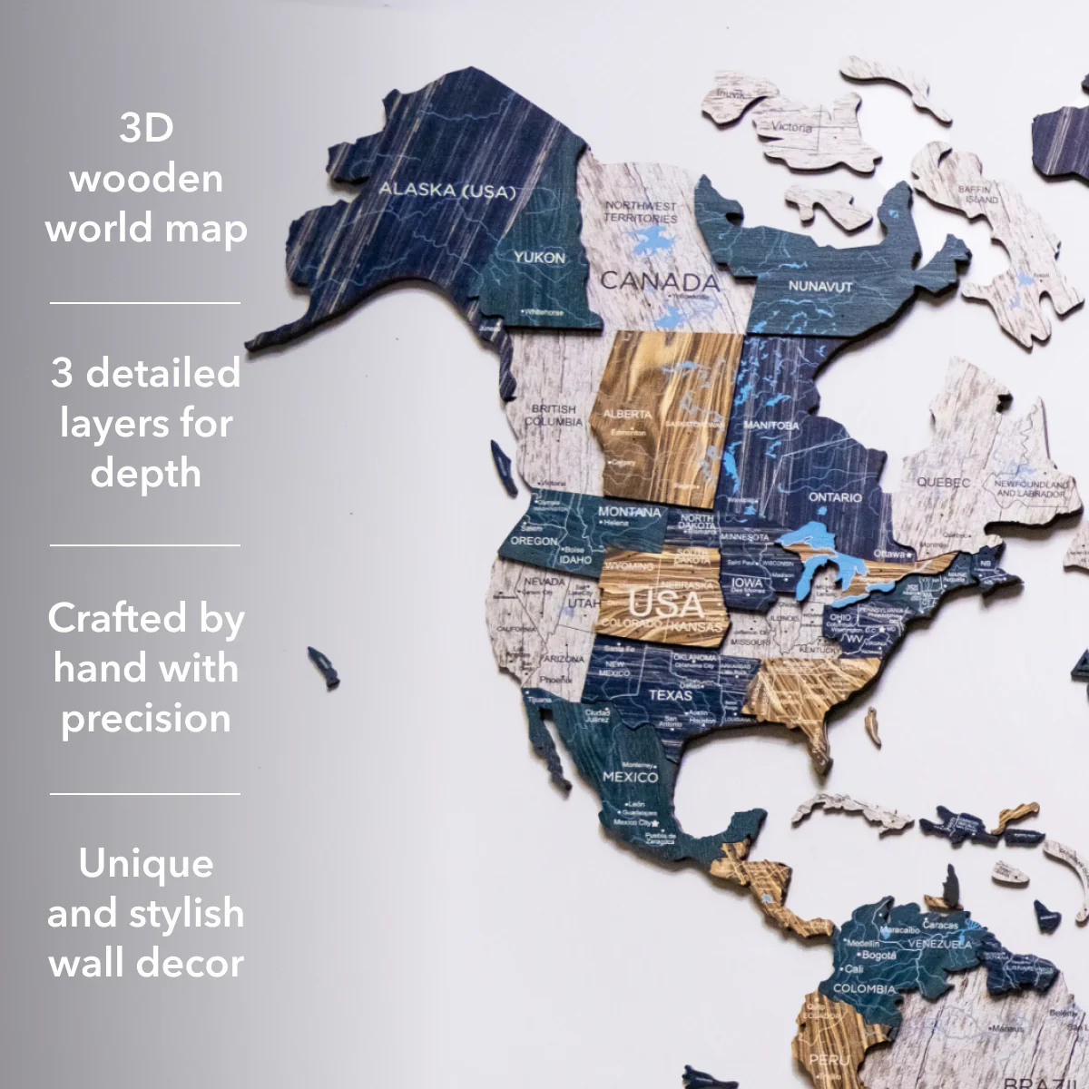 3D Wooden World Map Mystery - Image 14