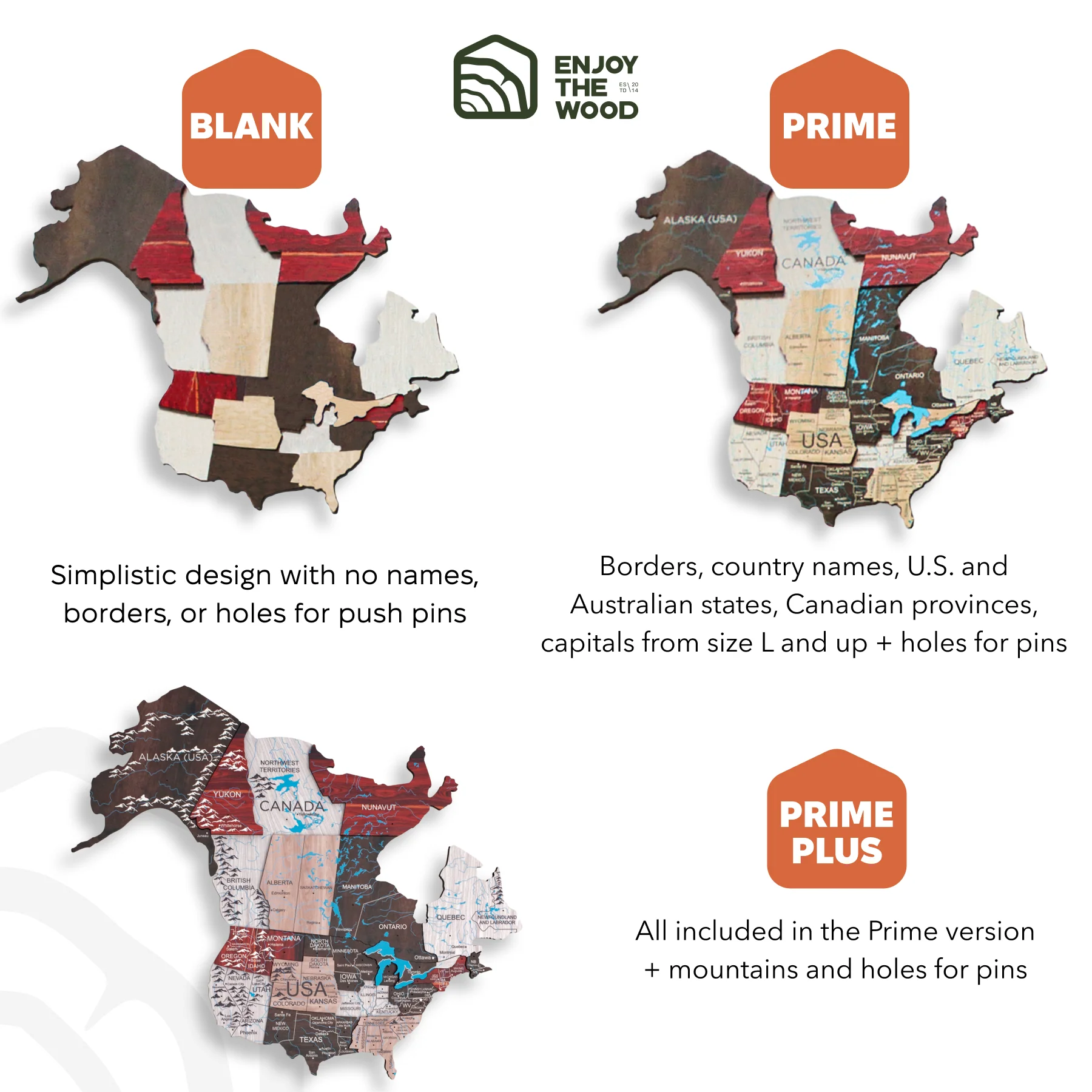 3D Wooden World Map Urban - Image 11