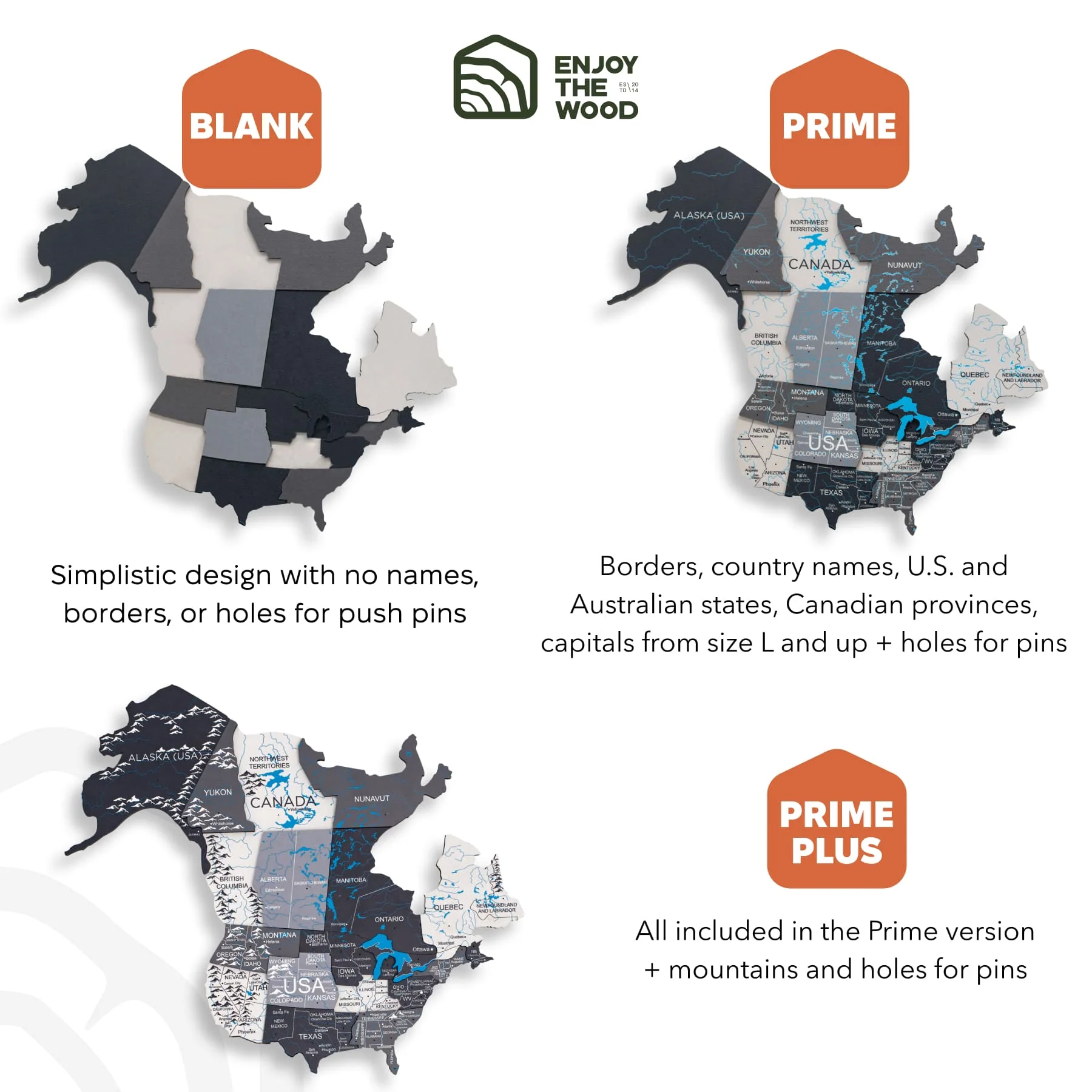 3D Wooden World Map Nordik - Image 13