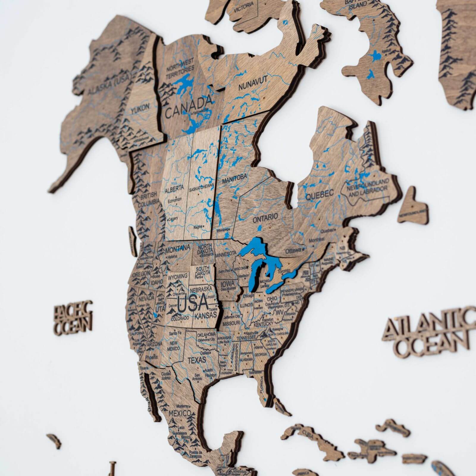 3D Wooden World Map Terra - Image 7