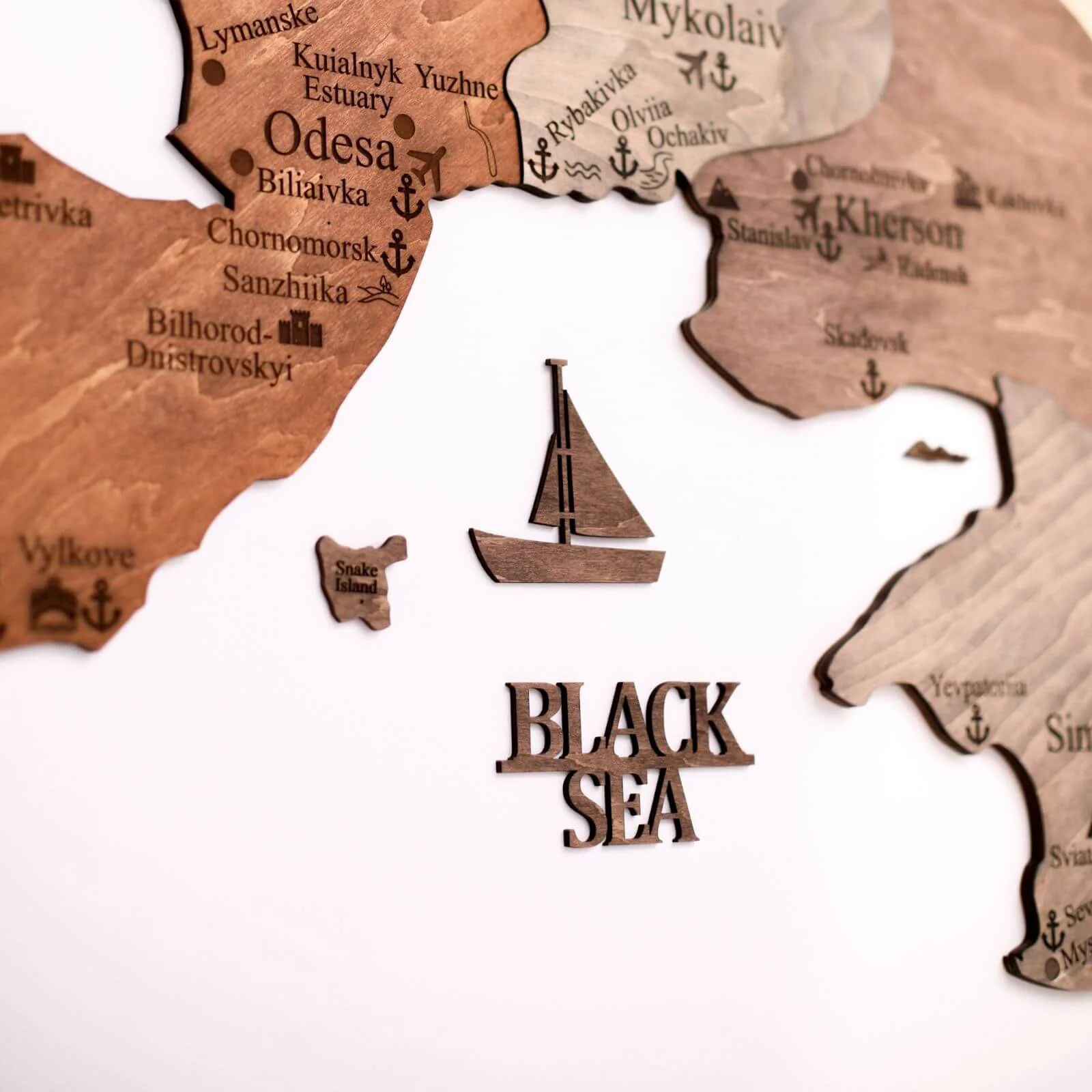 Wooden Map of Ukraine Multicolor - Image 4