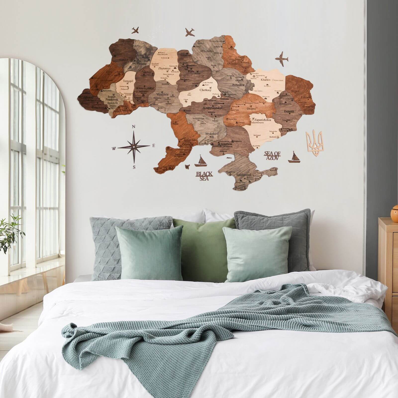 Wooden Map of Ukraine Multicolor - Image 5