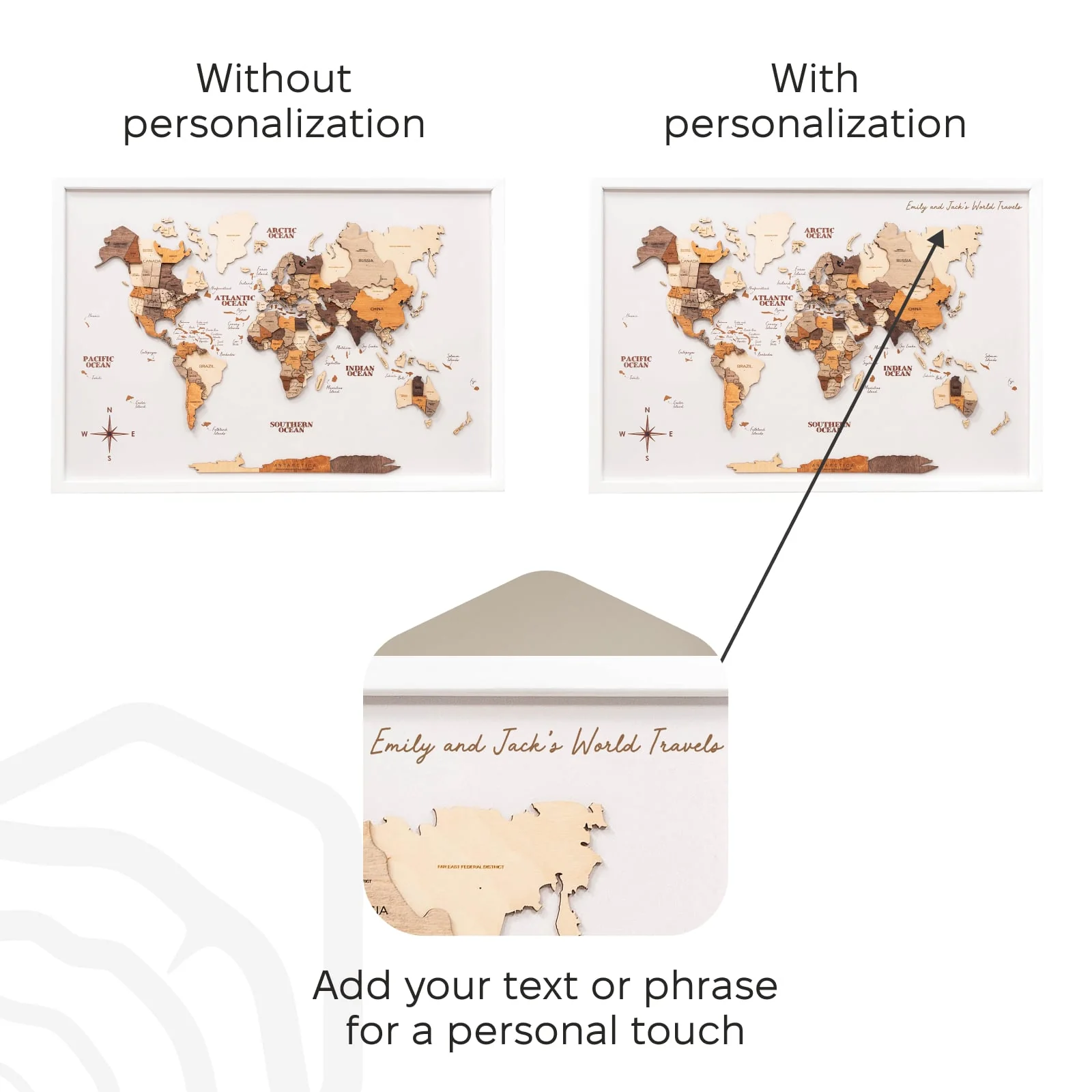 3D Wooden Panel World Map Multicolor - Image 13