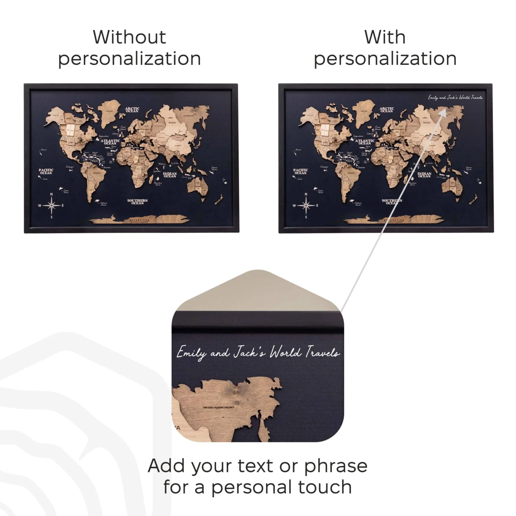 3D Wooden Panel World Map Terra - Image 13