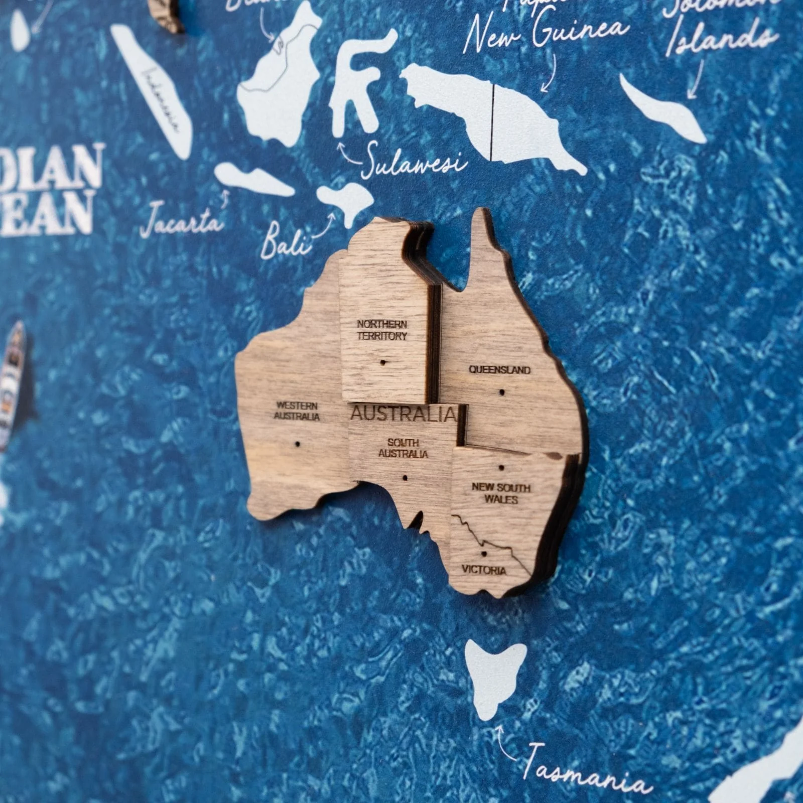 3D Wooden Panel World Map Terra - Image 9