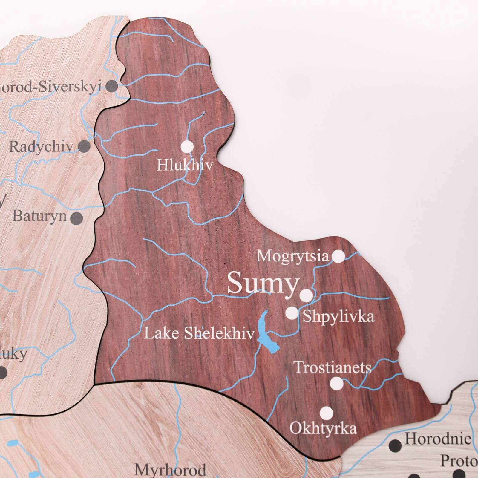 Wooden Map of Ukraine Cappuccino - Image 10