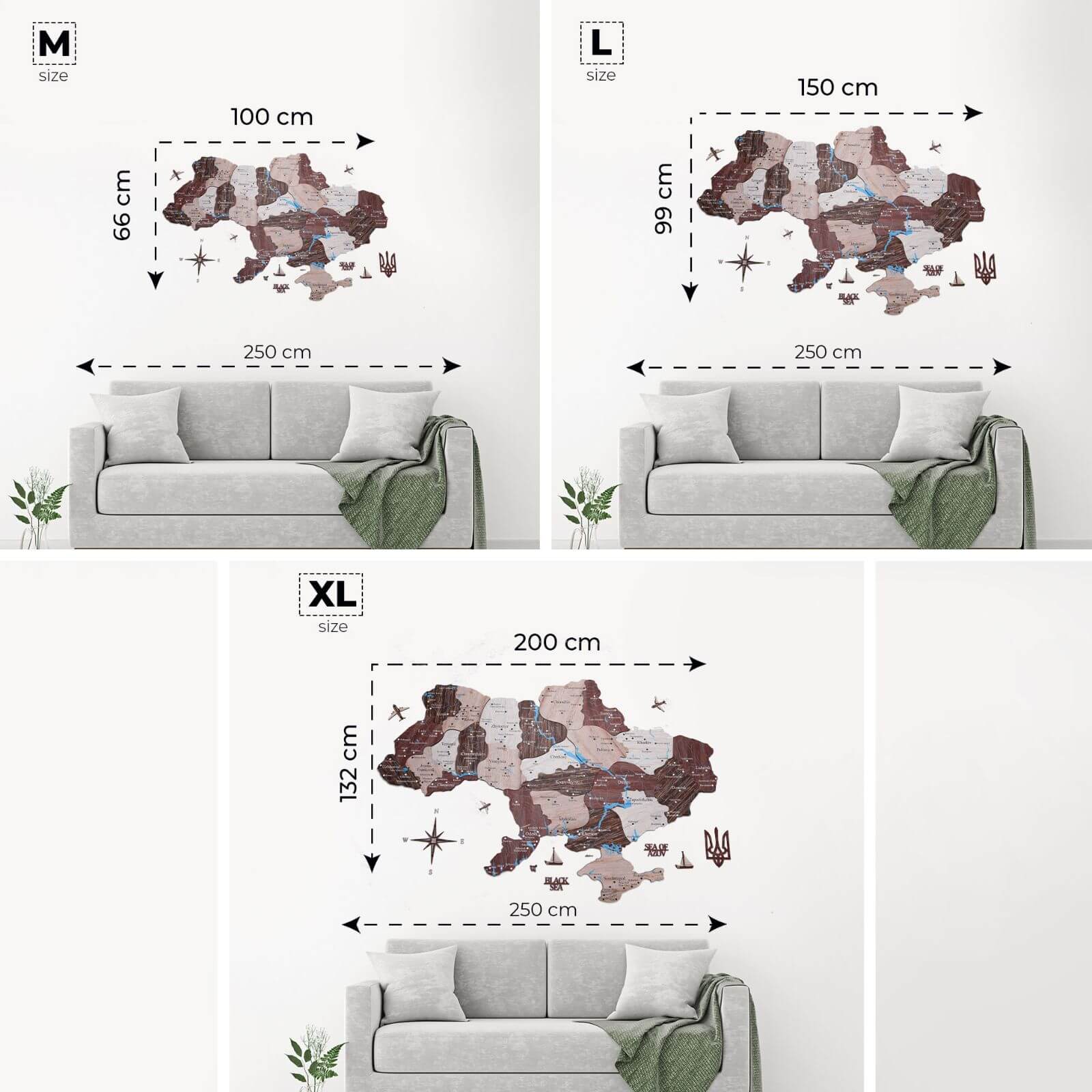Wooden Map of Ukraine Cappuccino - Image 17