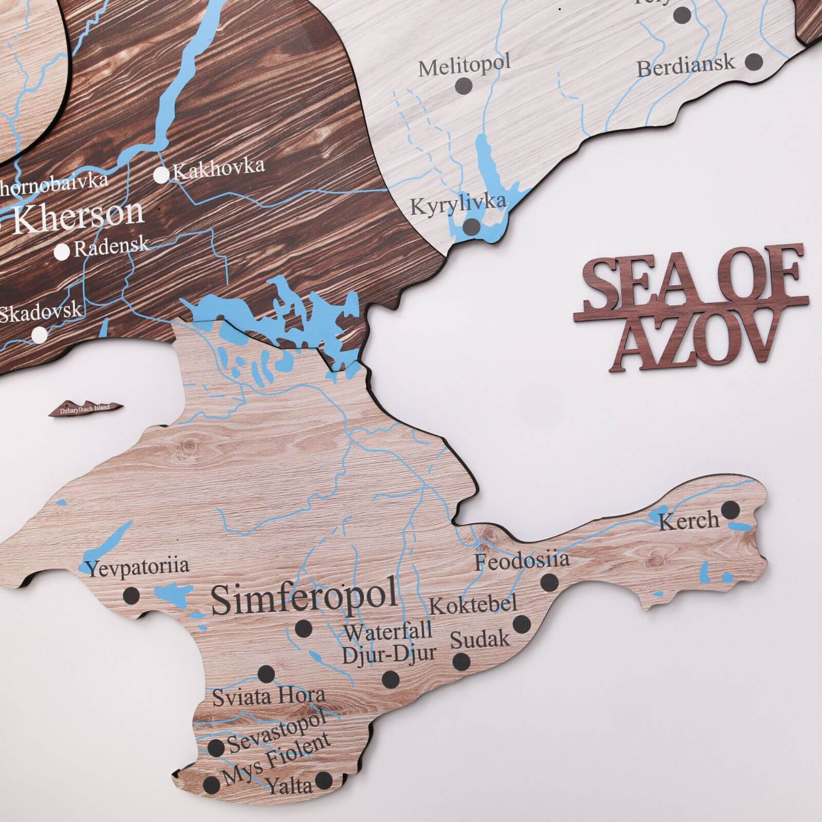 Wooden Map of Ukraine Cappuccino - Image 8