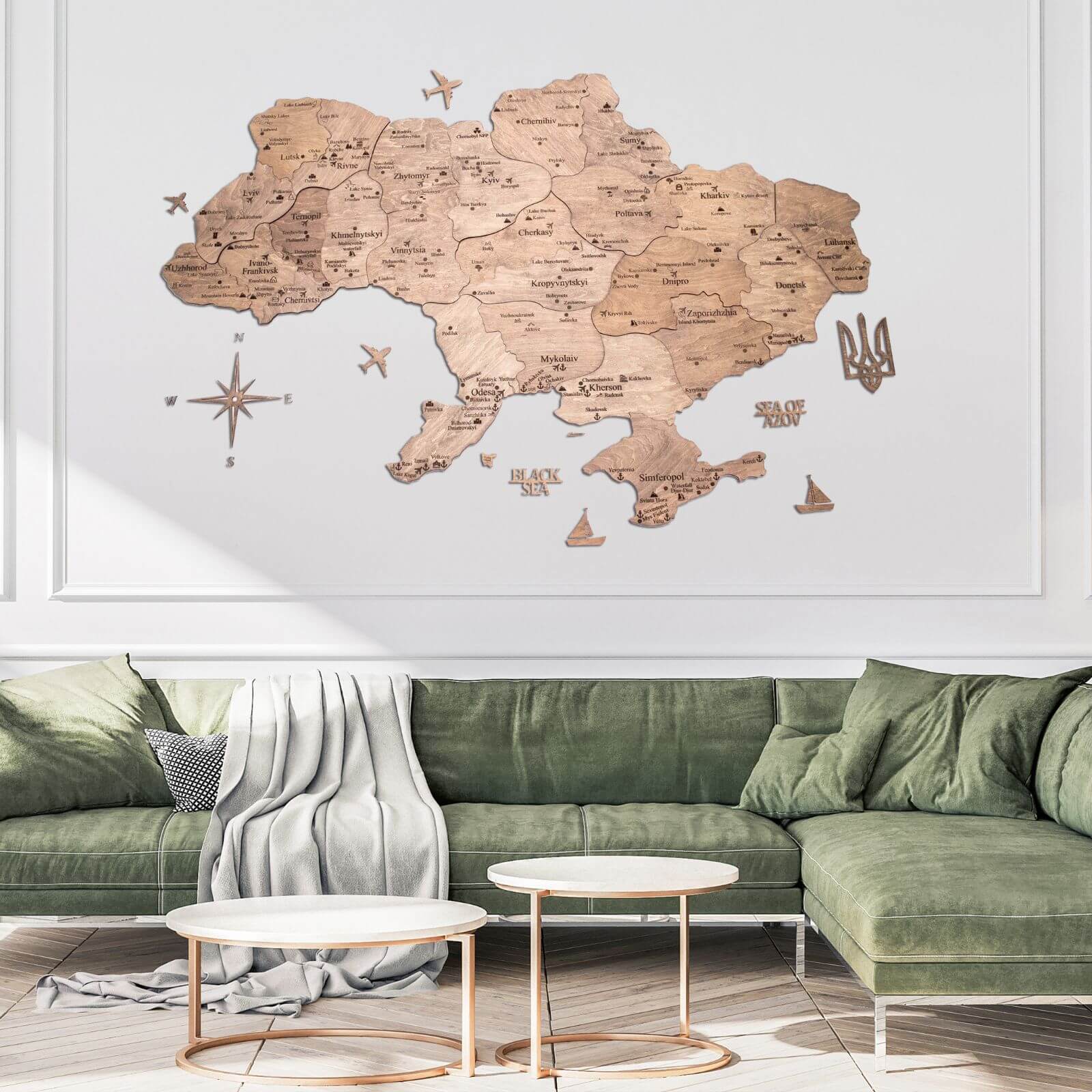 Wooden Map of Ukraine Terra - Image 5