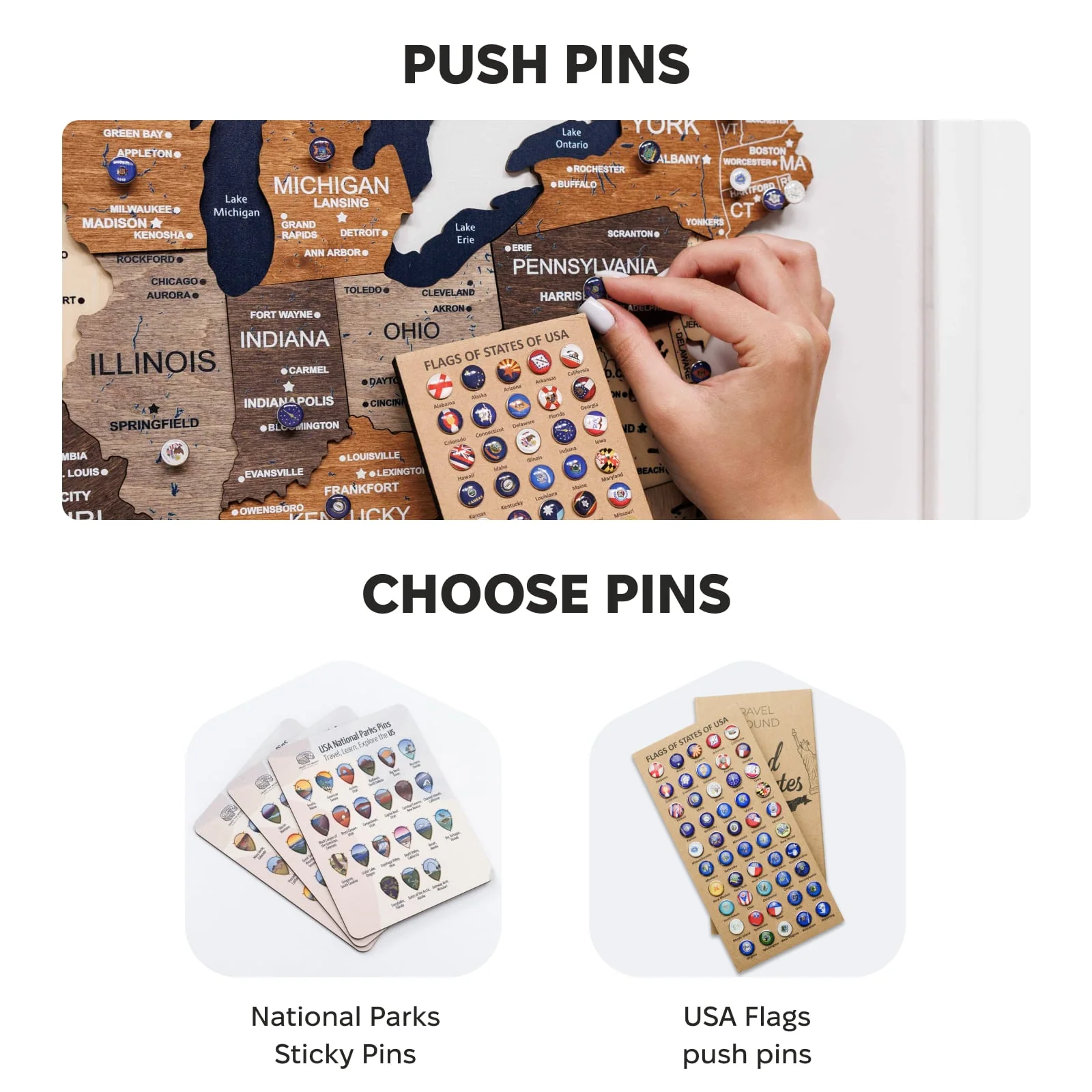 3D Wooden USA Map on Board Multicolor - Image 13