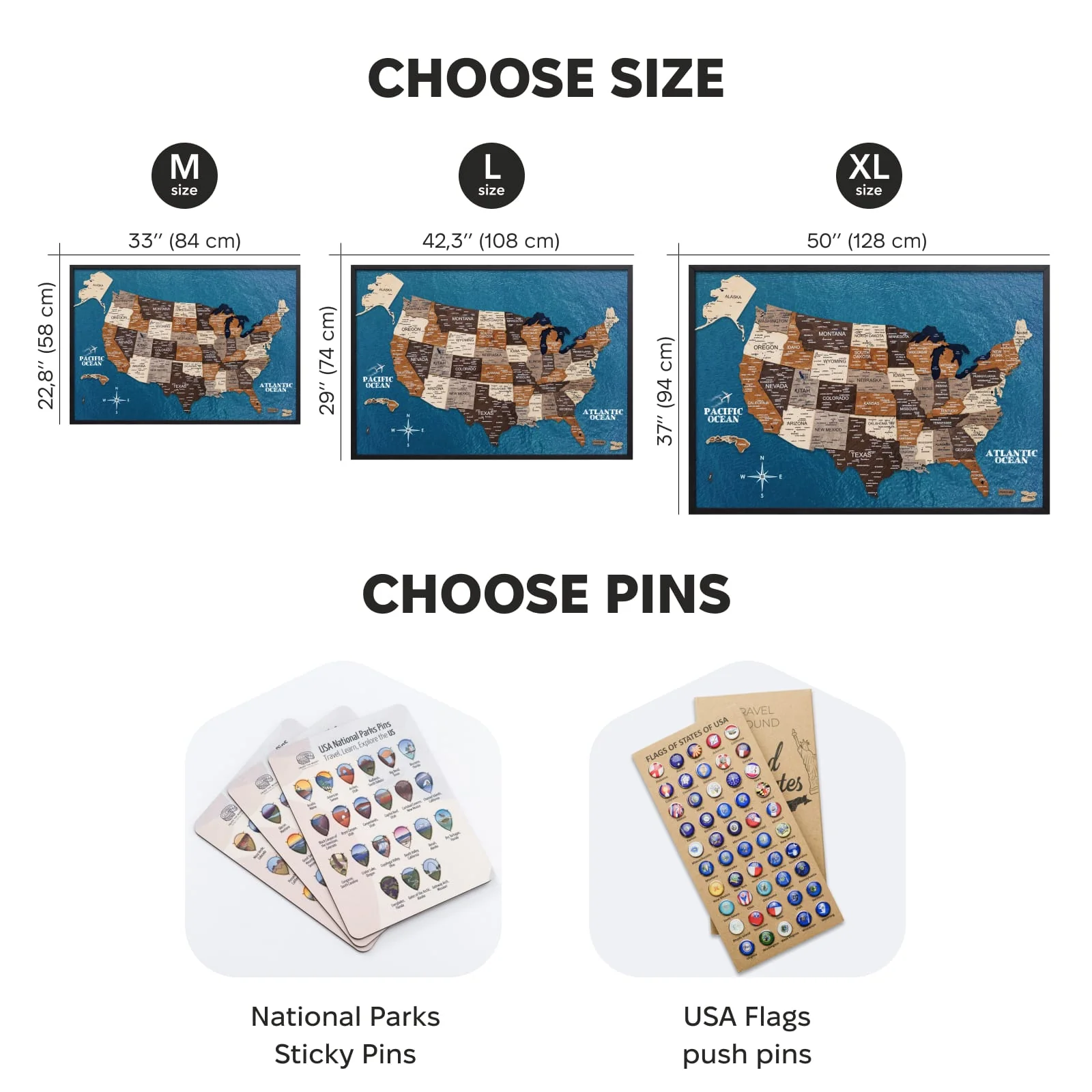 3D Wooden USA Map on Board Multicolor - Image 14