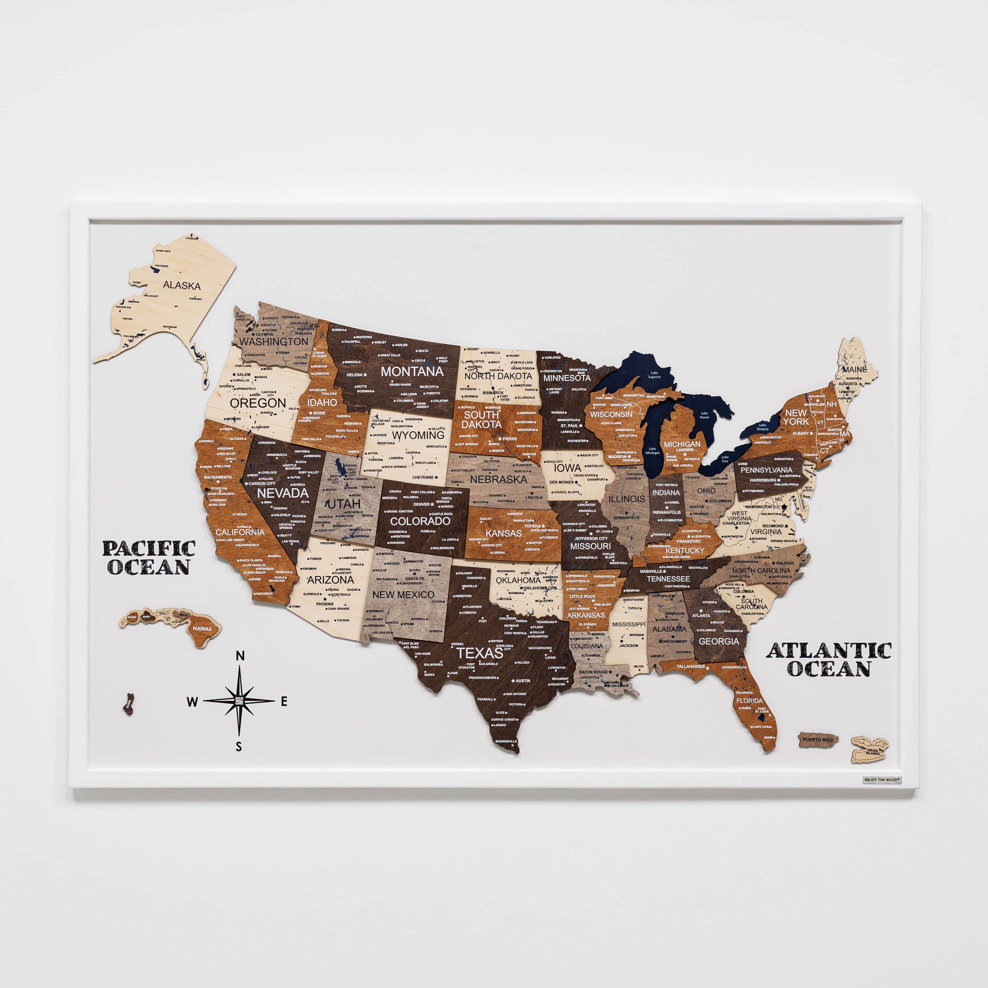 3D Wooden USA Map on Board Multicolor - Image 7
