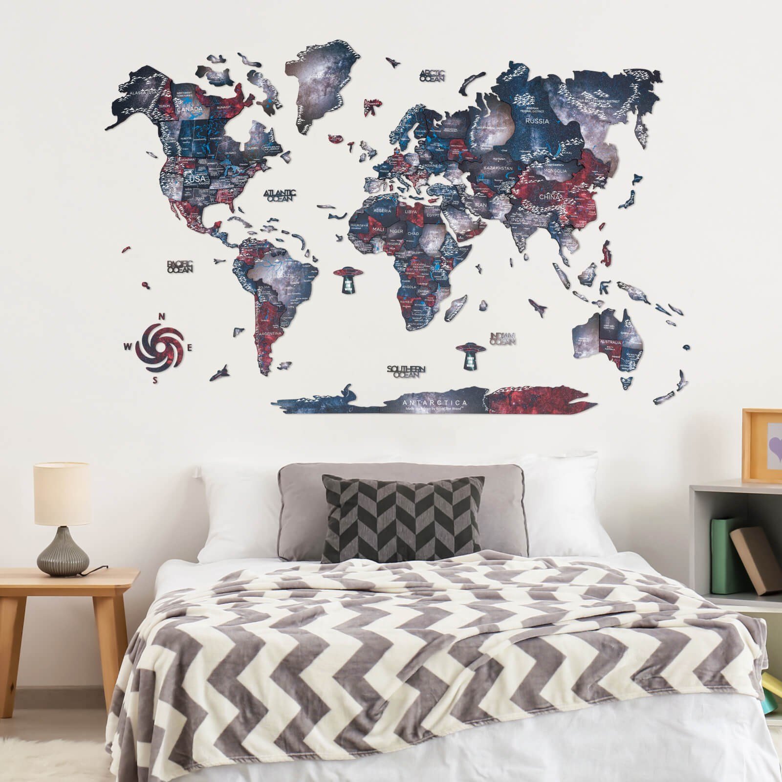 3D Wooden World Map Alcor - Image 9