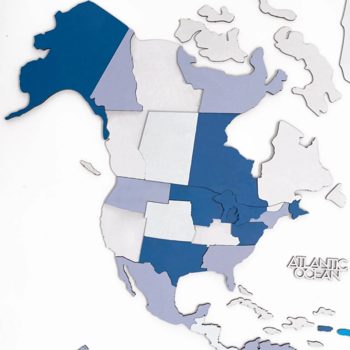 3D Wooden World Map Aqua - Image 3
