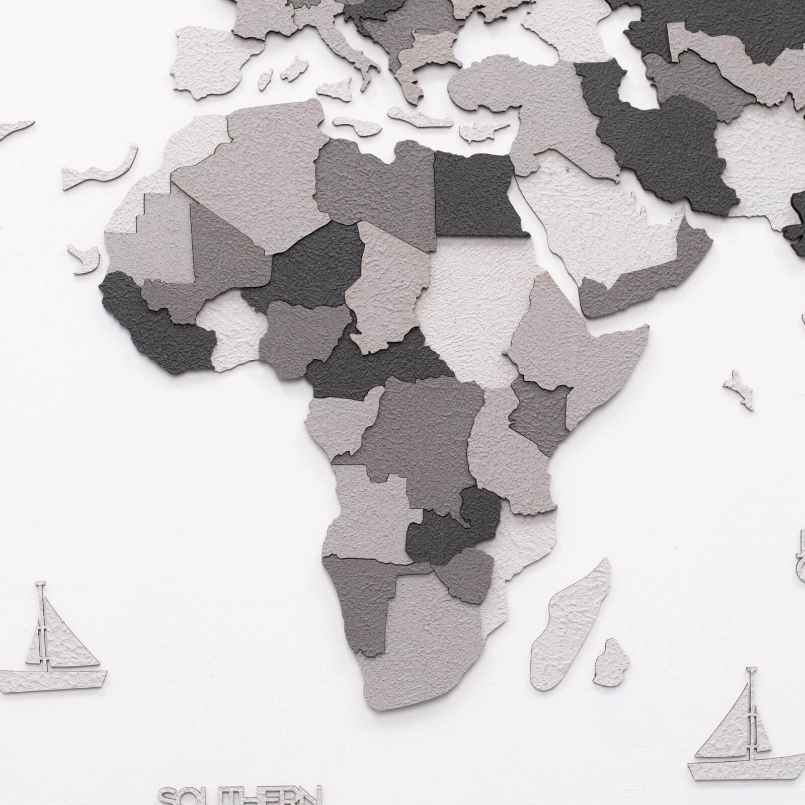 3D Wooden World Map Concrete - Image 12