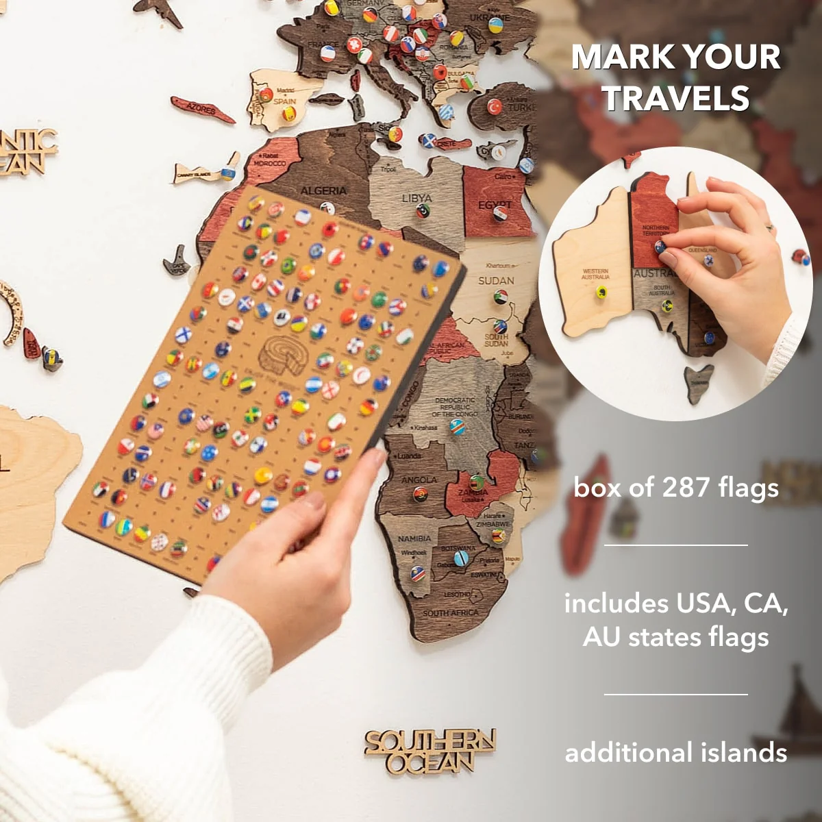 3D Wooden World Map Fusion - Image 14