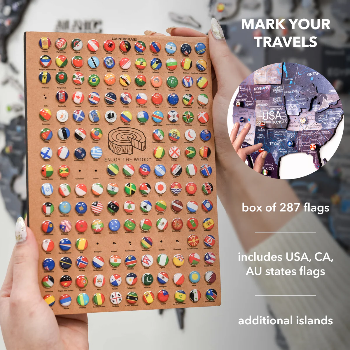 3D Wooden World Map Sirius - Image 17