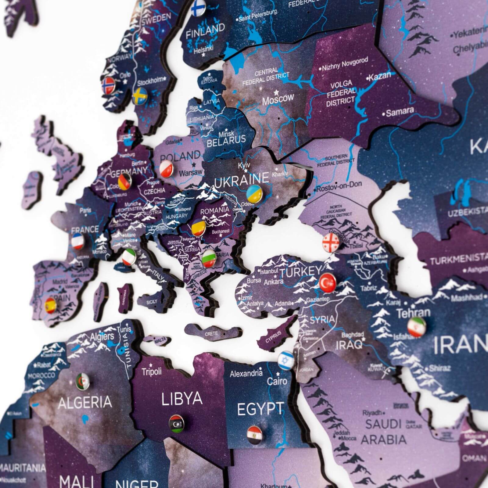 3D Wooden World Map Sirius - Image 6