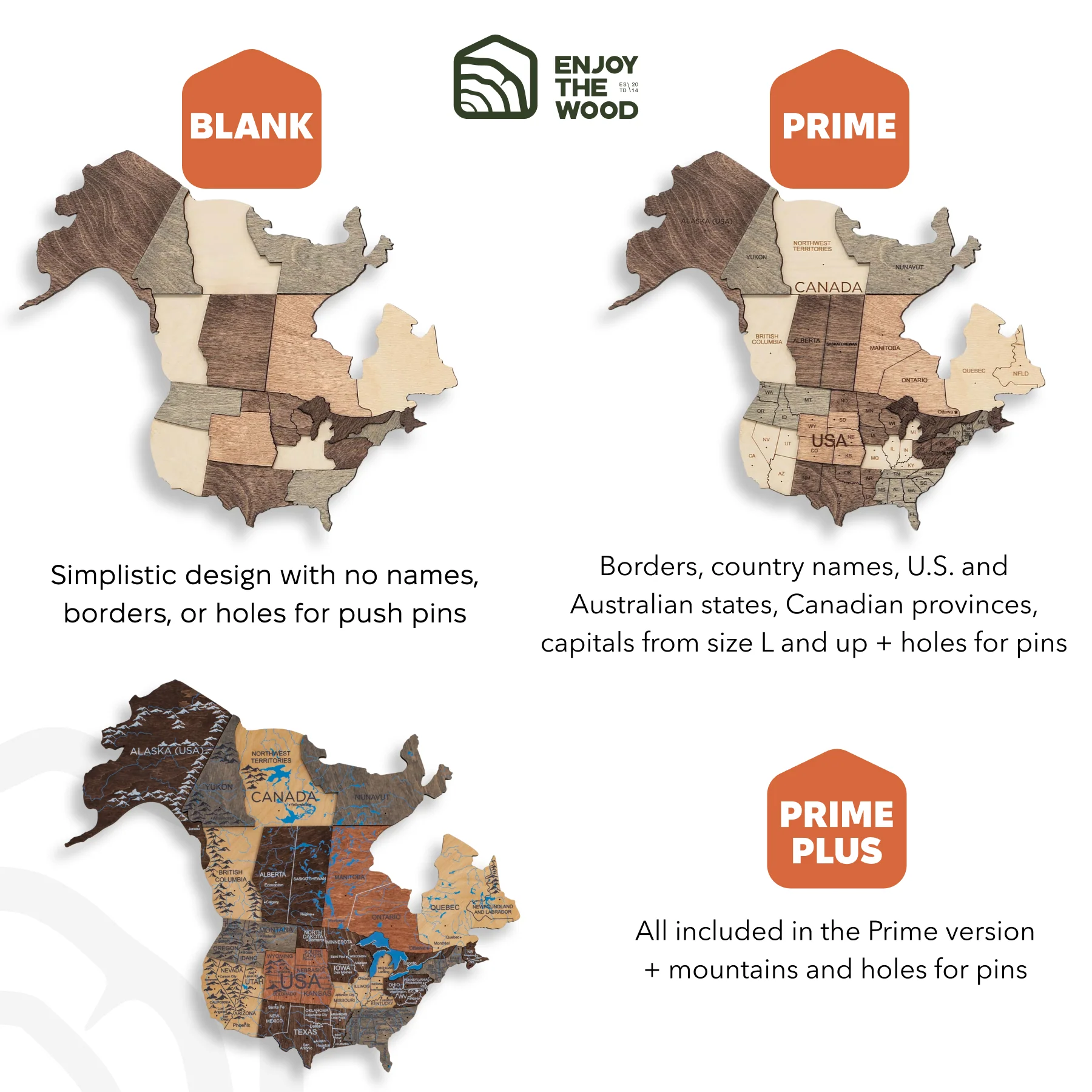 3D Wooden World Map Smokey - Image 11