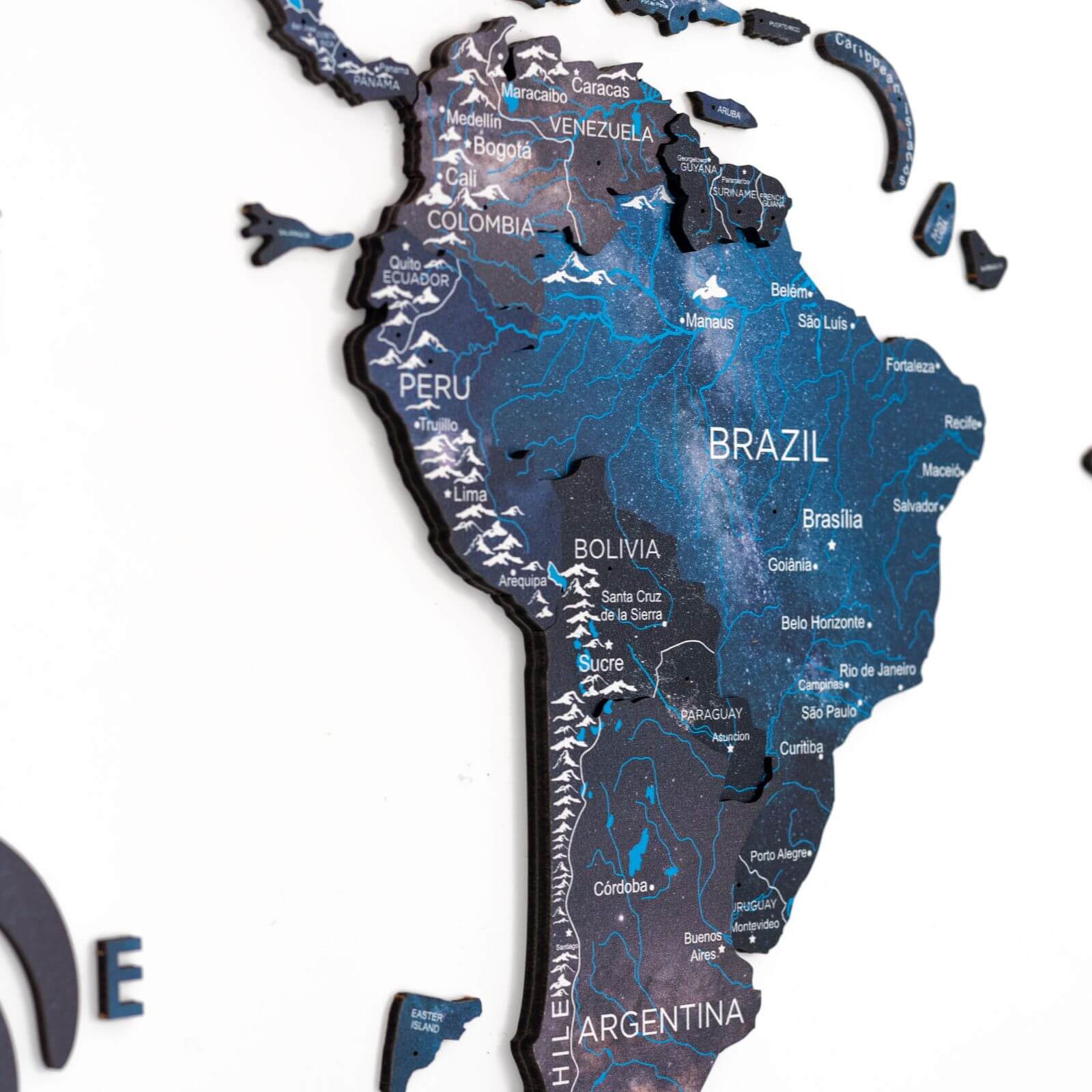 3D Wooden World Map Space - Image 4