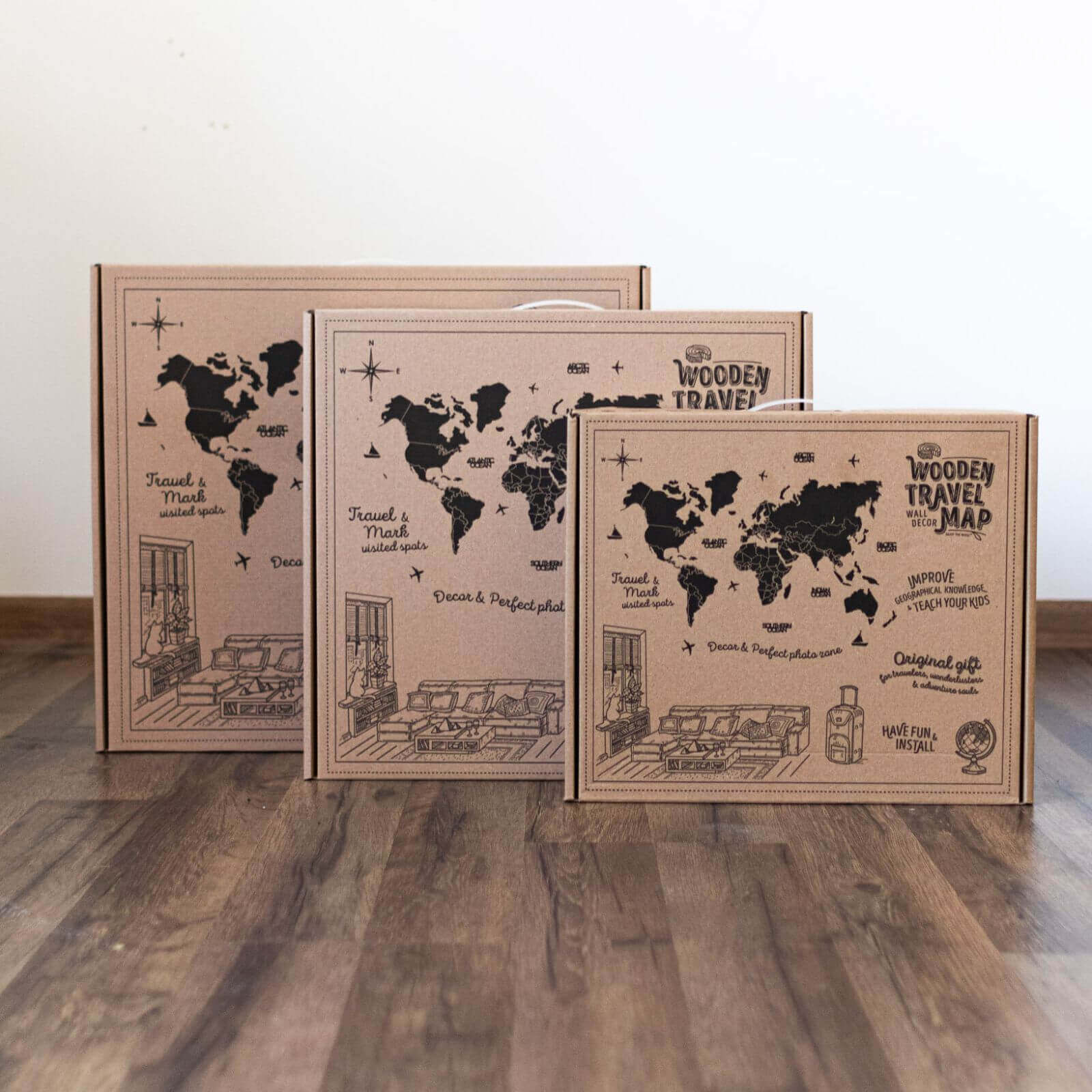 3D Wooden World Map Surface - Image 14