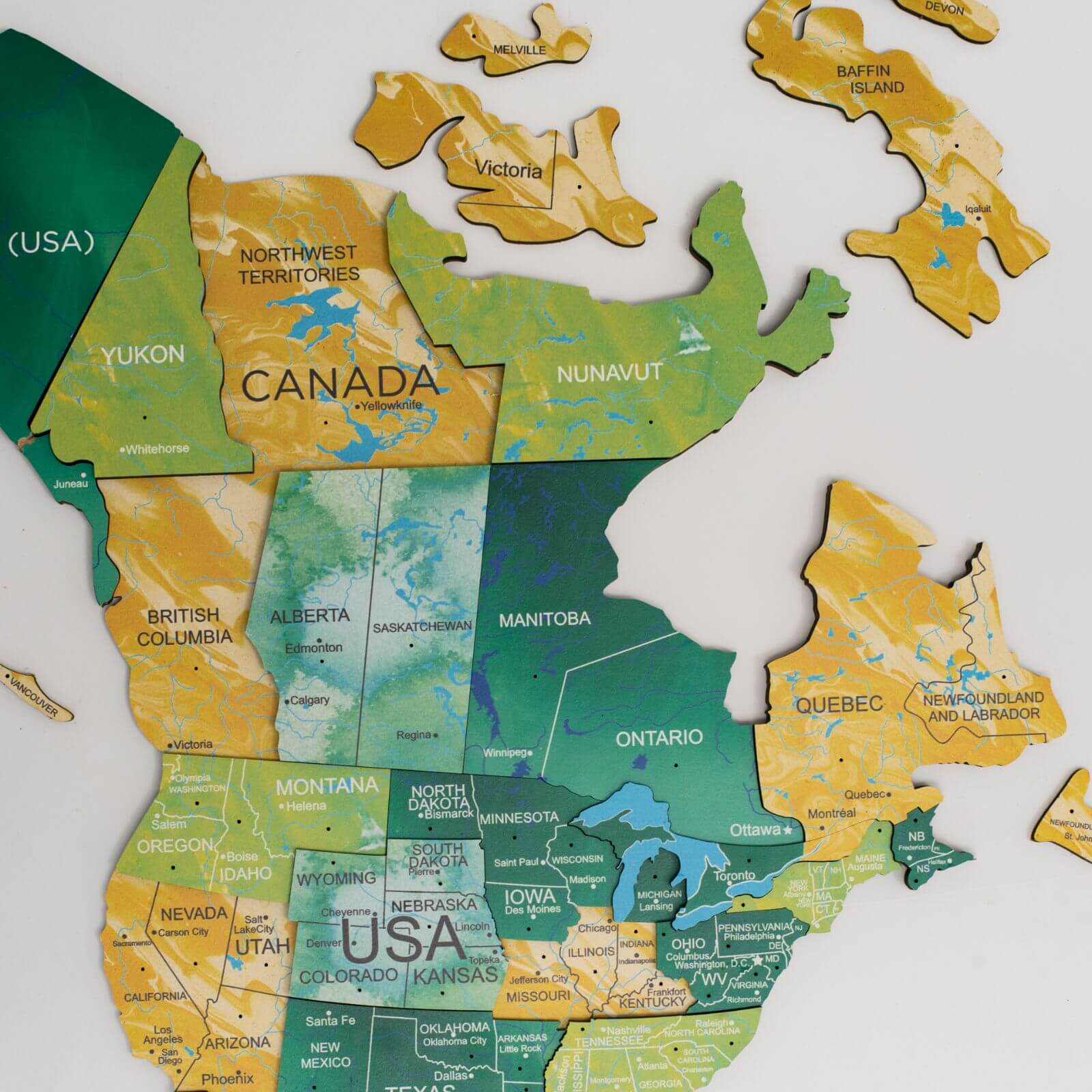 3D Wooden World Map Surface - Image 5