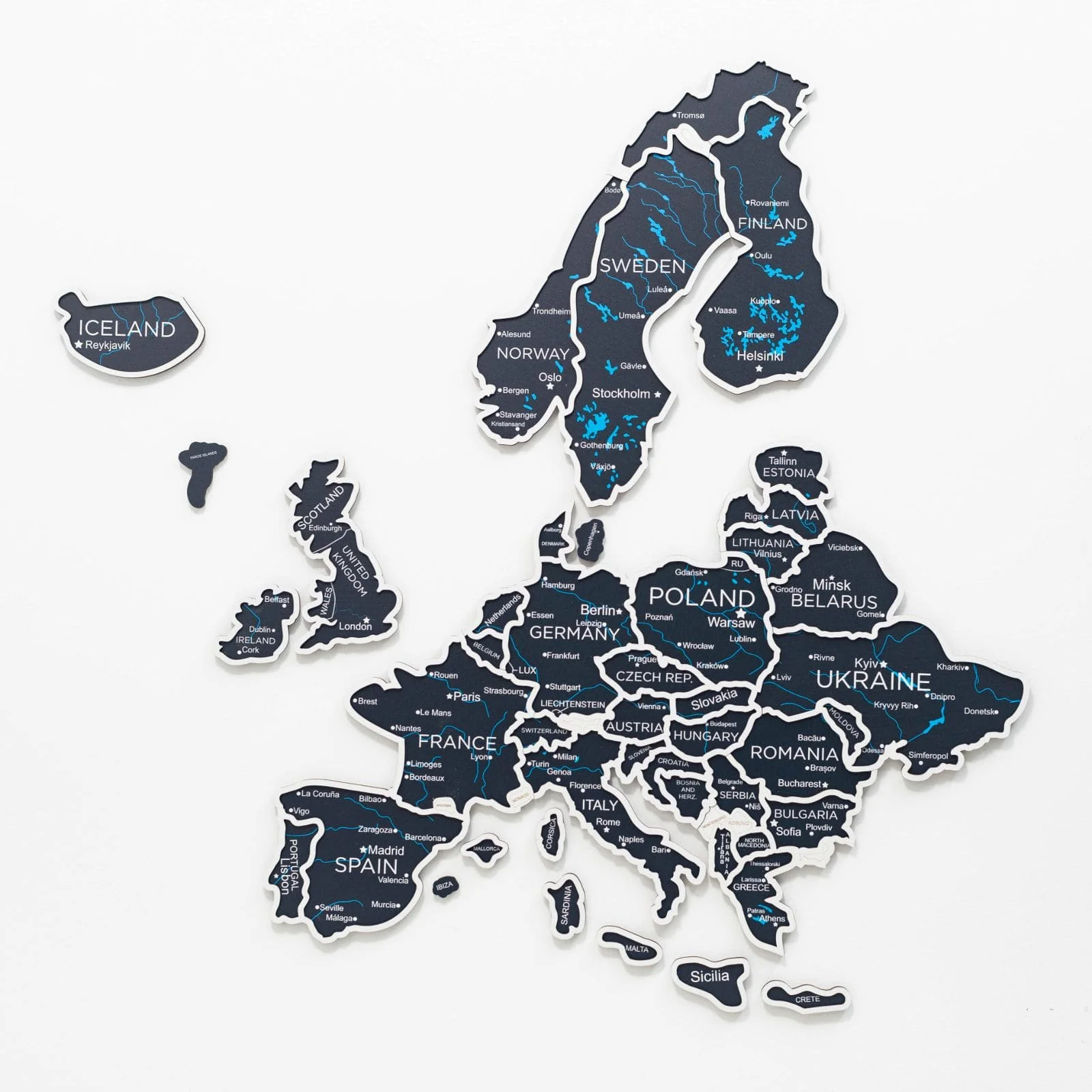 Europe Photo Map Midnight - Image 10