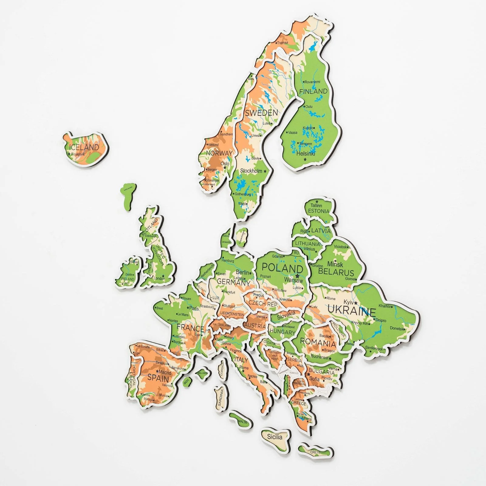 Europe Photo Map Physical - Image 8