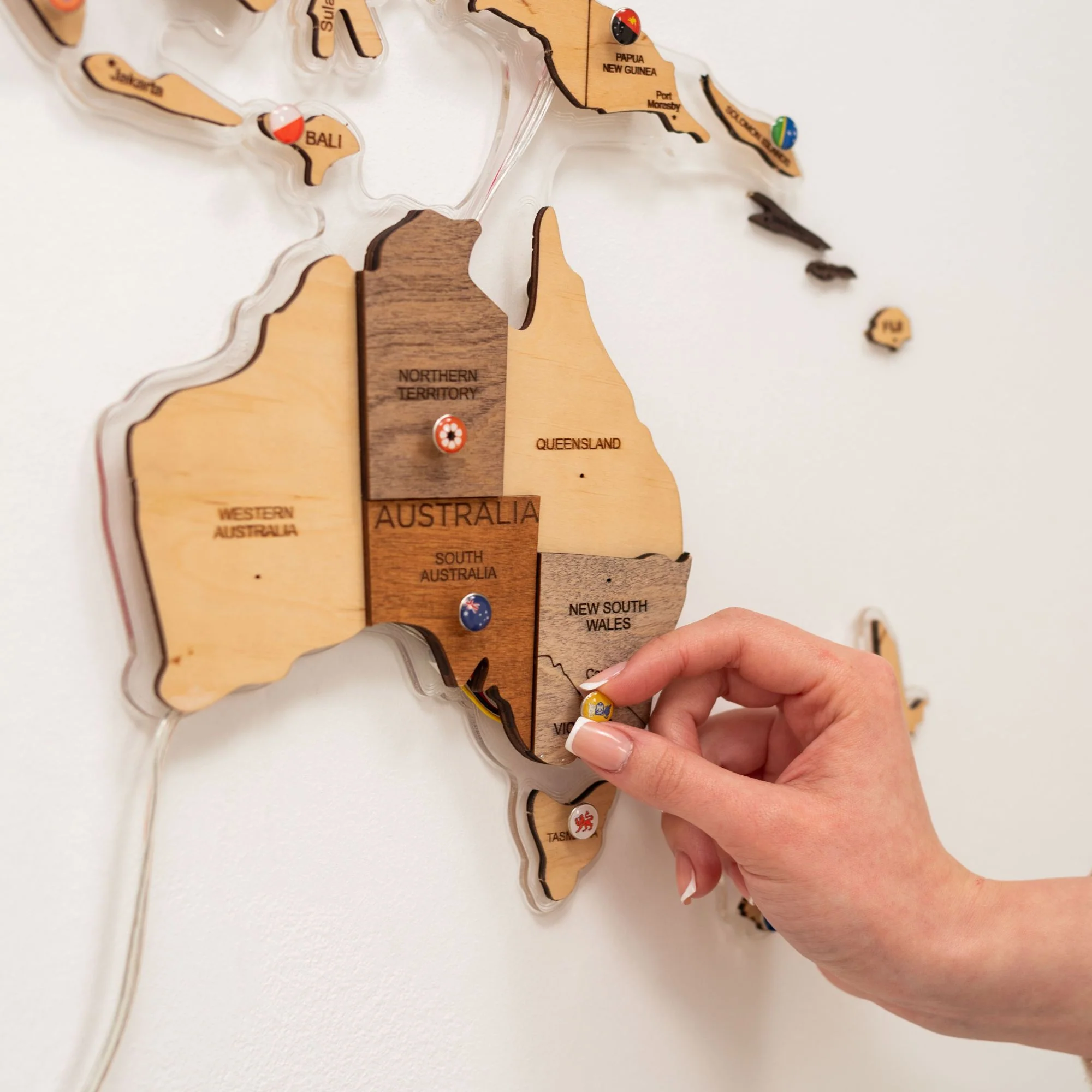 3D LED Wooden World Map 2.0 (with acrylic background) - Image 5