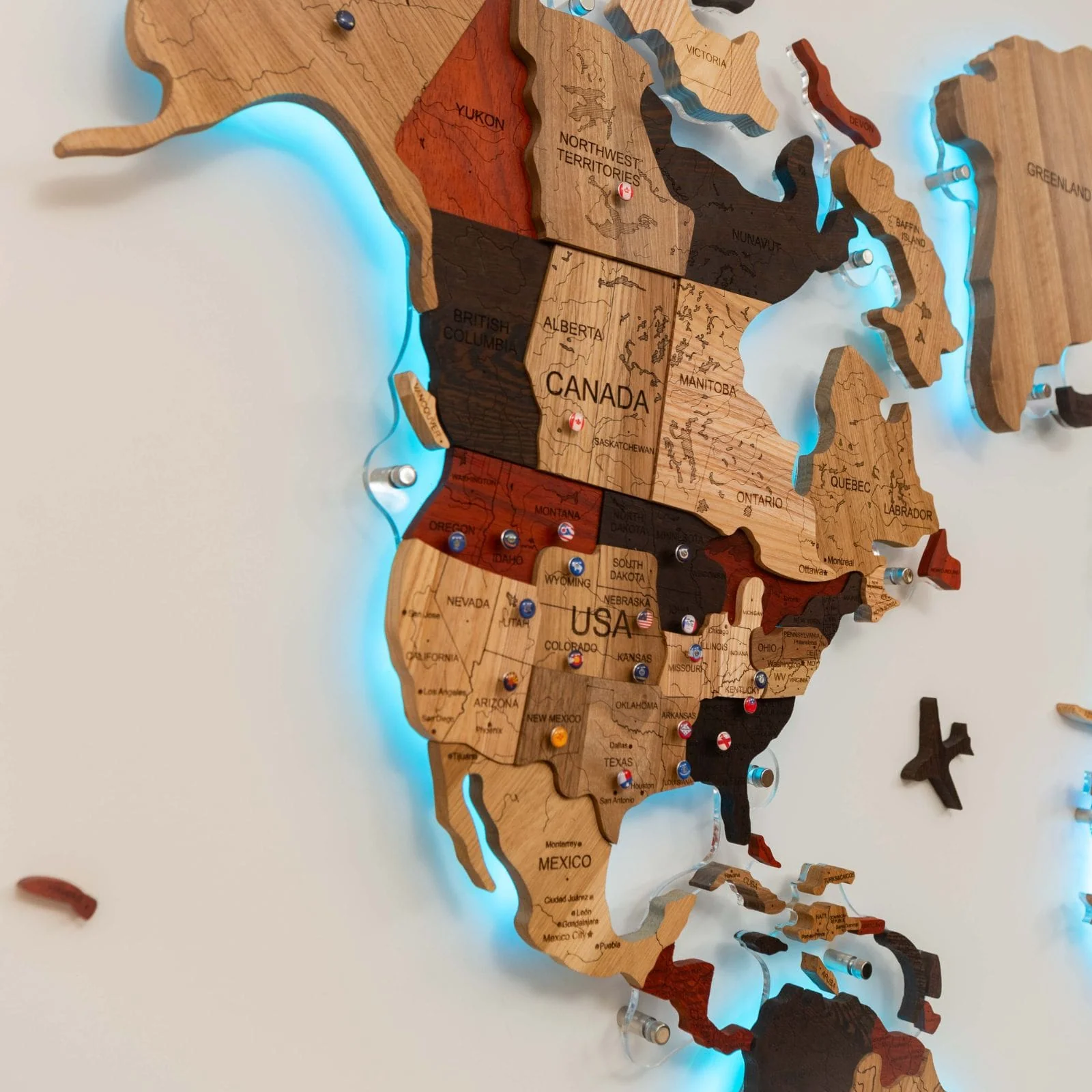 3D Solid Wooden World Map - Image 13