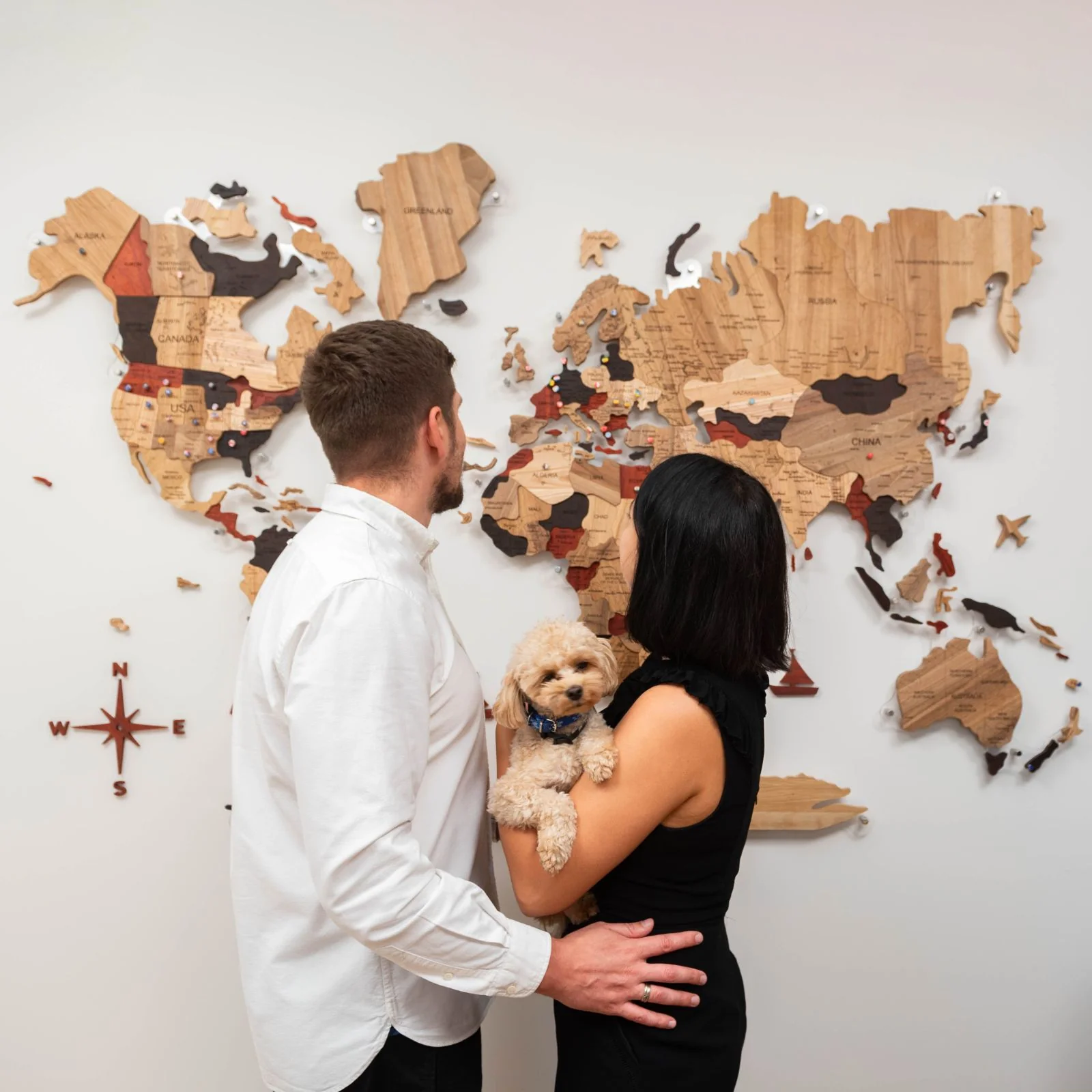 3D Solid Wooden World Map - Image 8