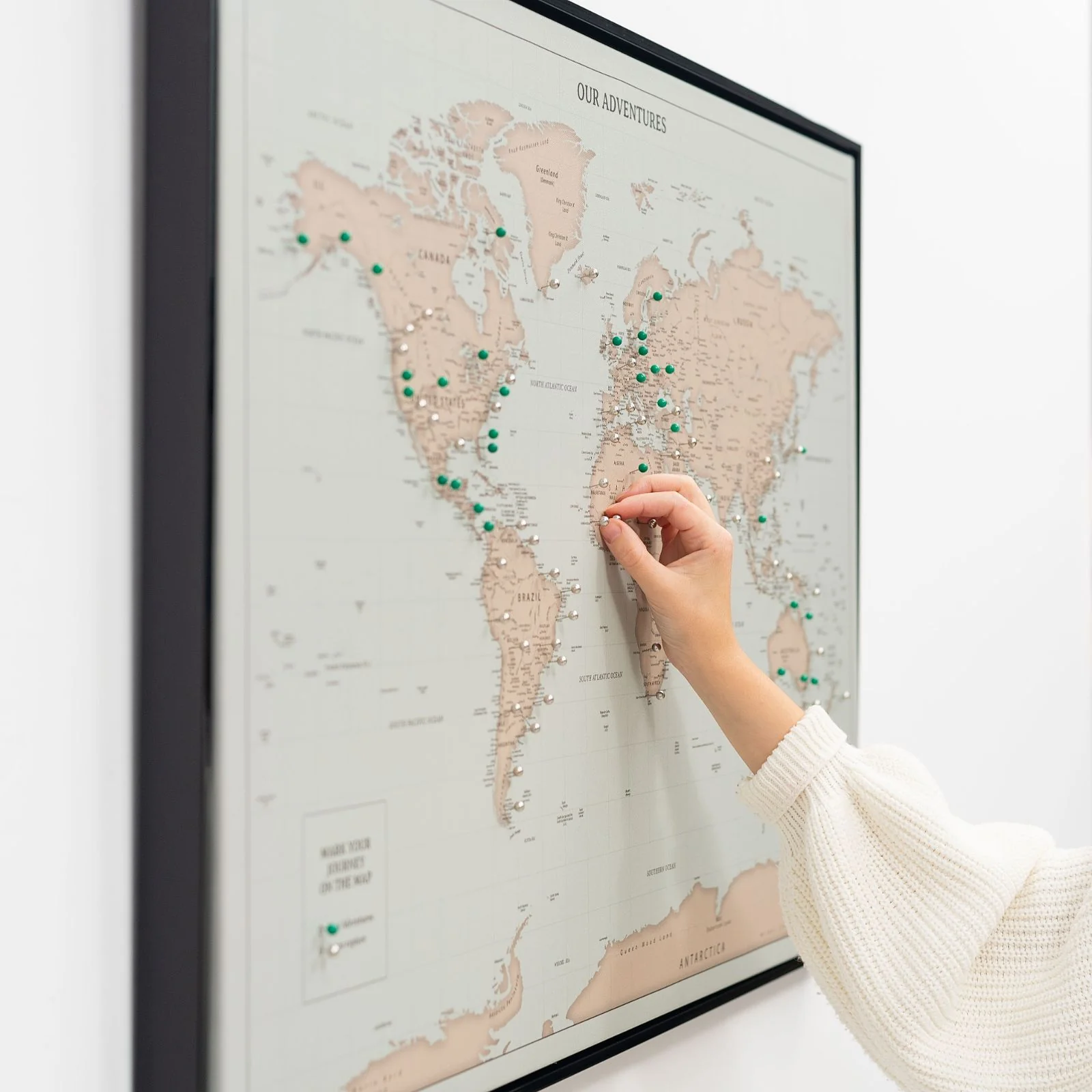 World Map on Canvas - Antique - Image 5