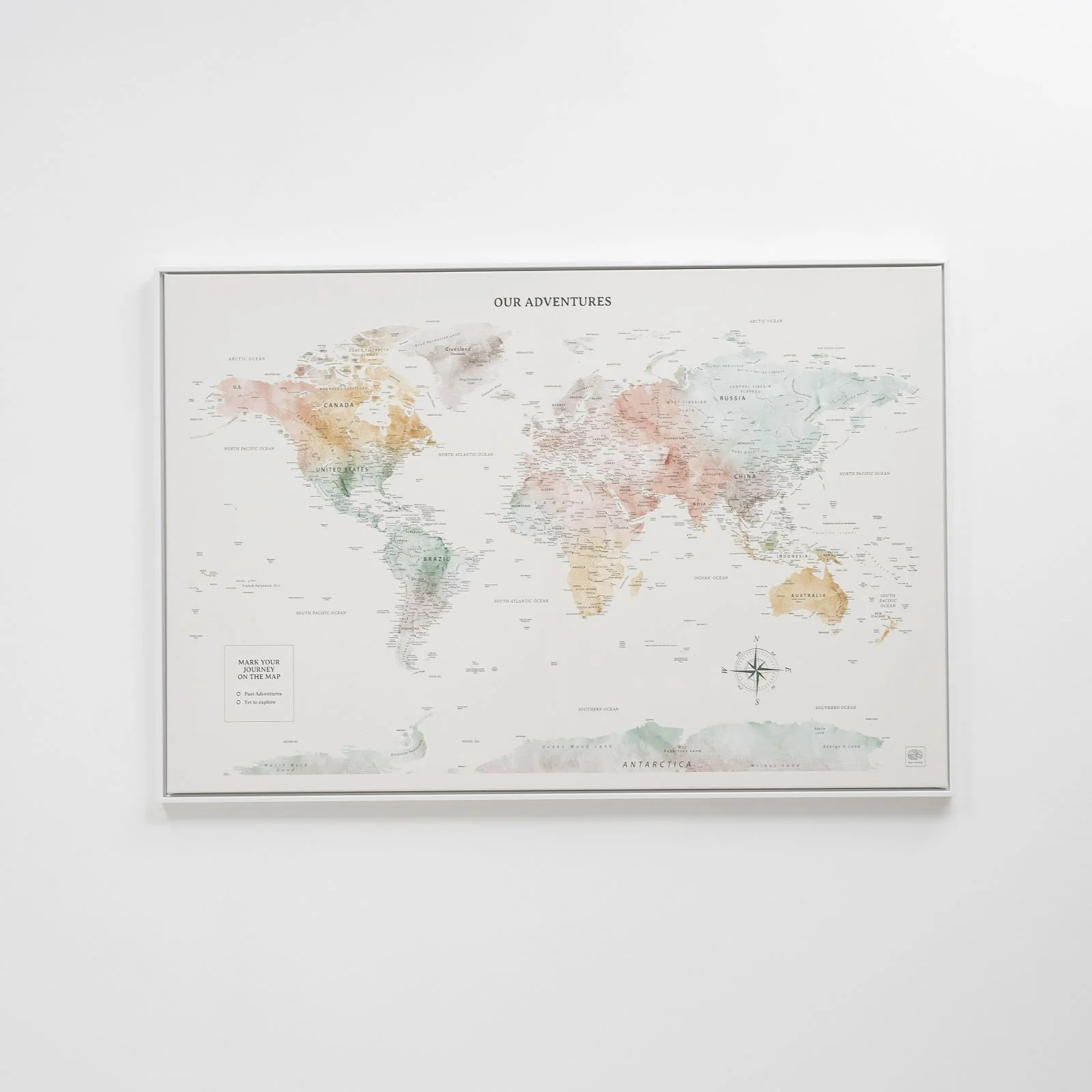 World Map on Canvas - Colorful - Image 12