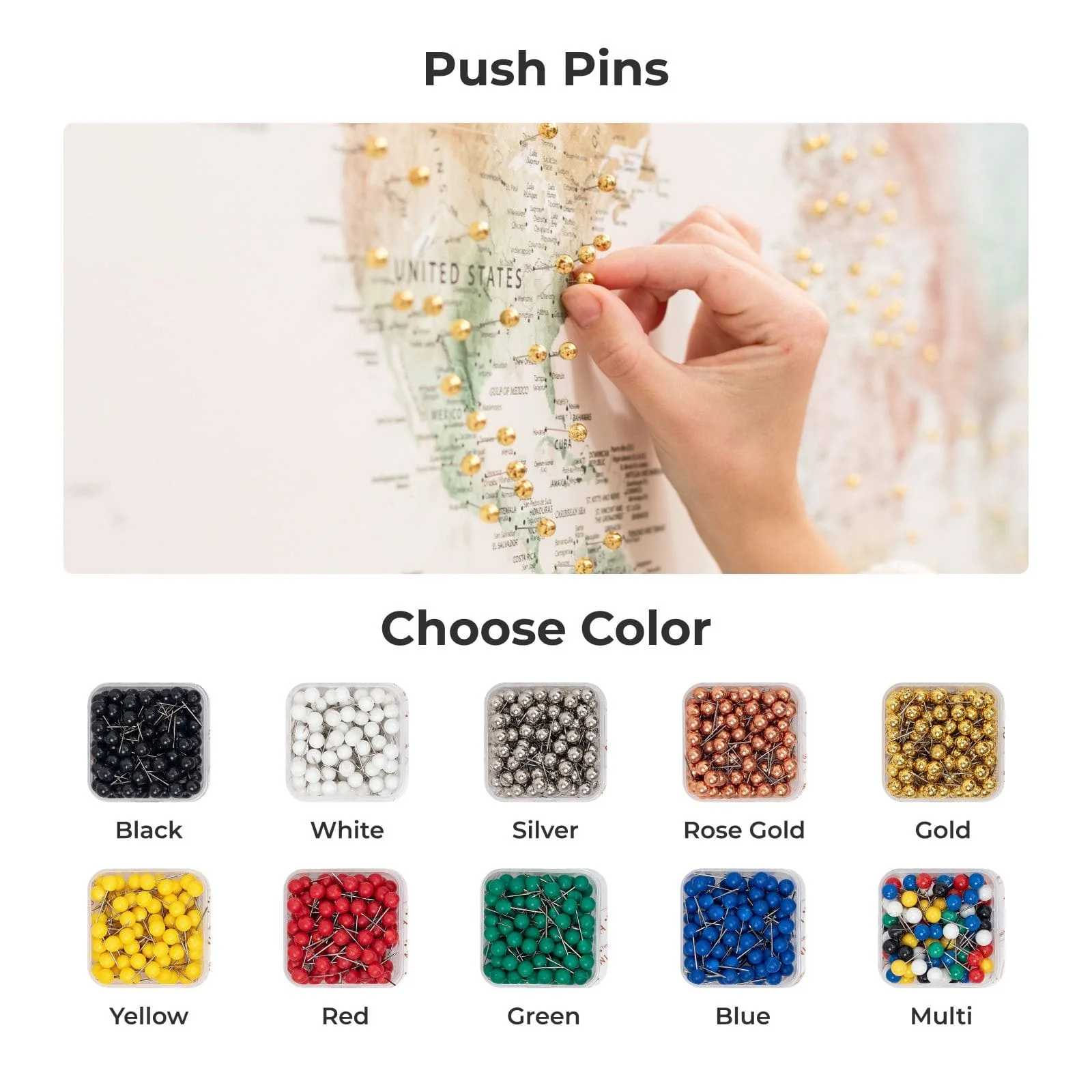 World Map on Canvas - Colorful - Image 15