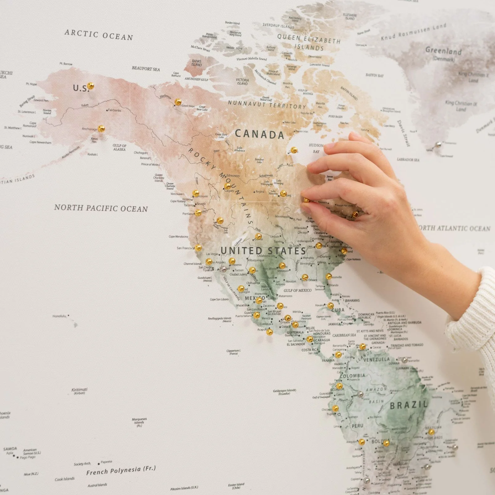 World Map on Canvas - Colorful - Image 6