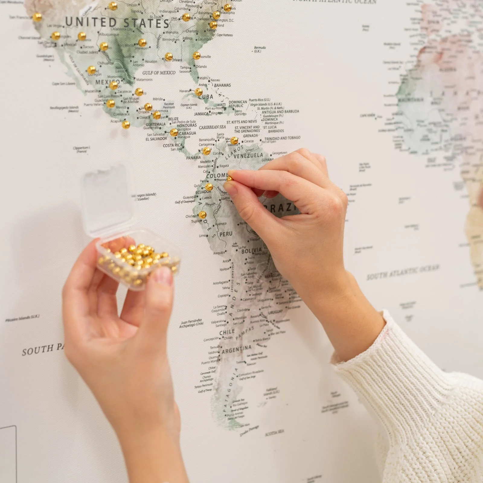 World Map on Canvas - Colorful - Image 8