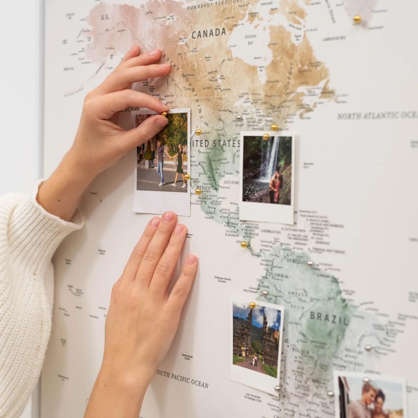 World Map on Canvas - Colorful - Image 9