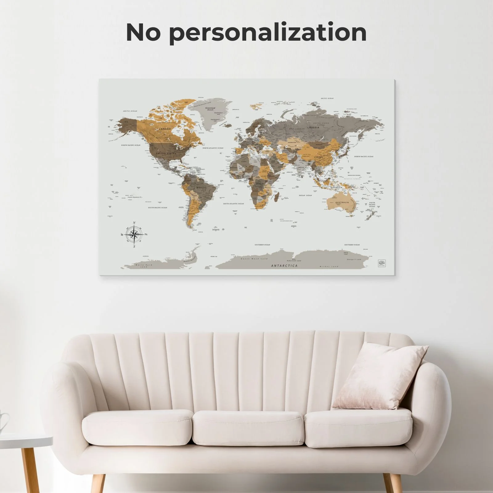 World Map on Canvas - Desert - Image 9