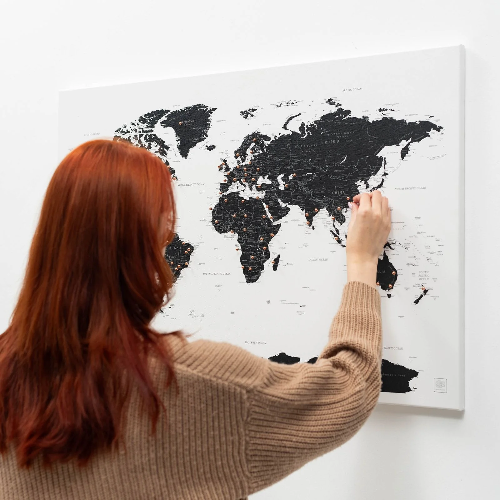 World Map on Canvas - Onyx - Image 3