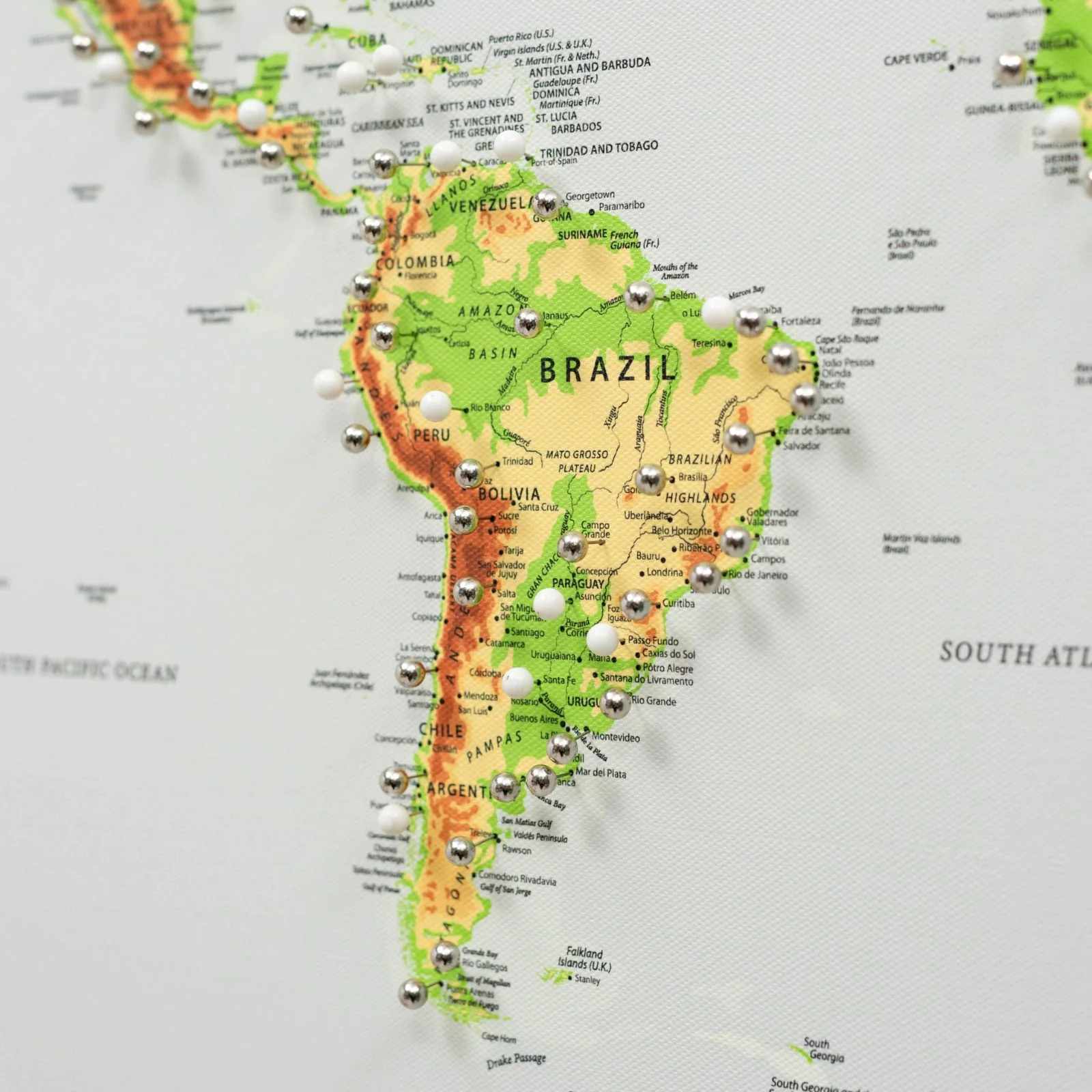 World Map on Canvas - Physical - Image 4