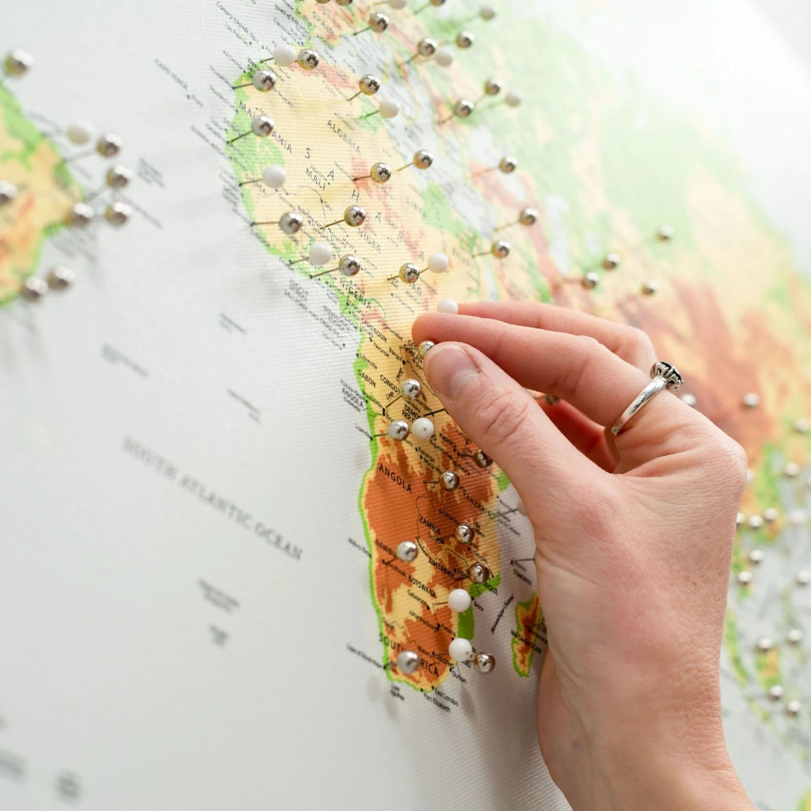 World Map on Canvas - Physical - Image 6