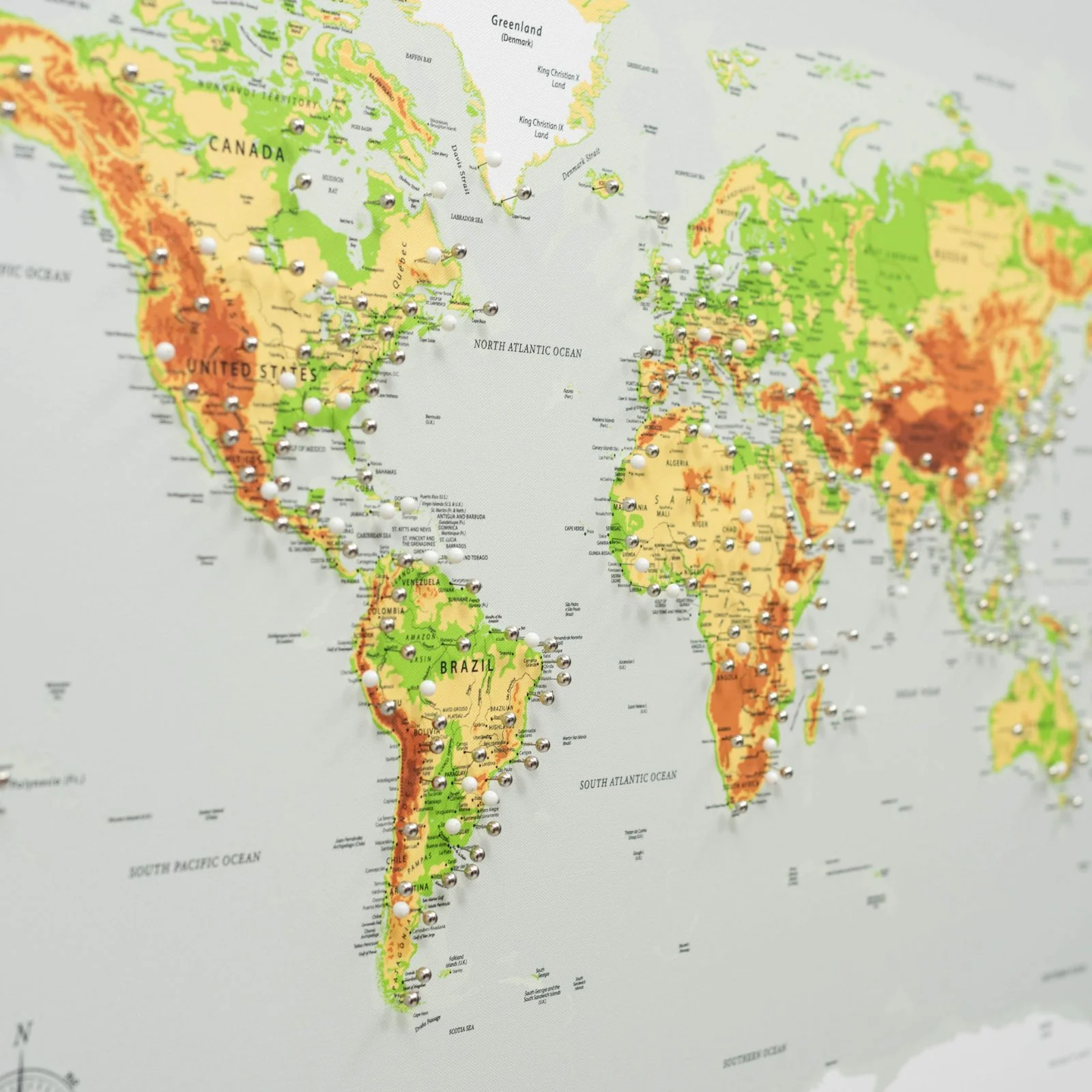 World Map on Canvas - Physical - Image 7